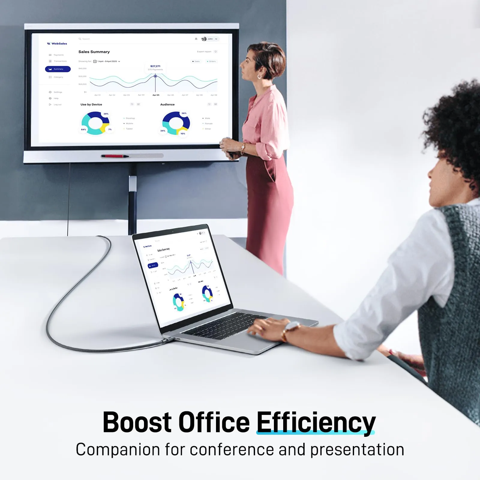 Acer Cavo USB-C a HDMI 4K@60Hz, Thunderbolt 4/3, HDMI 2.0, 1 metro - immagine 6