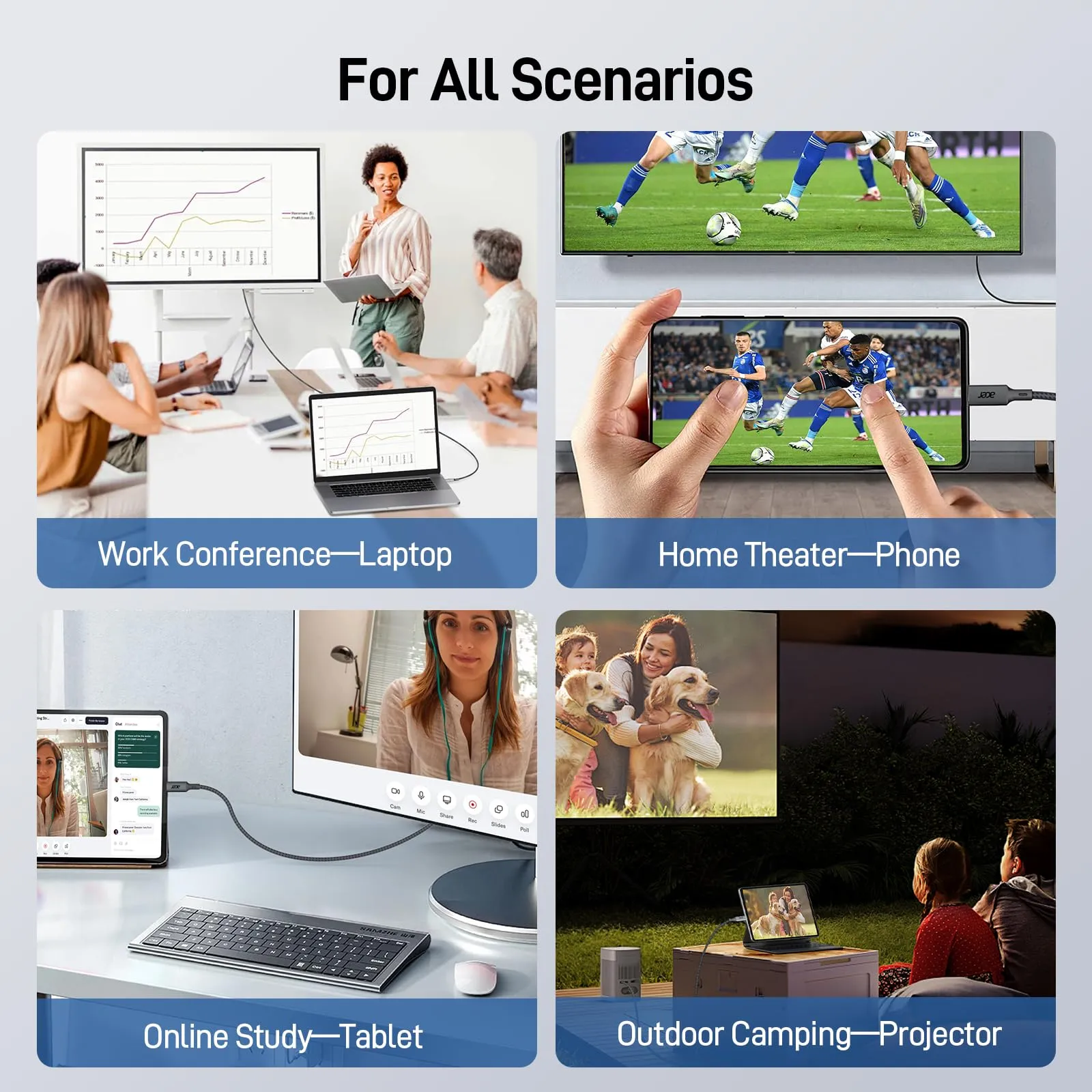Acer Cavo USB-C a HDMI 4K@60Hz, Thunderbolt 4/3, HDMI 2.0, 1 metro - immagine 9