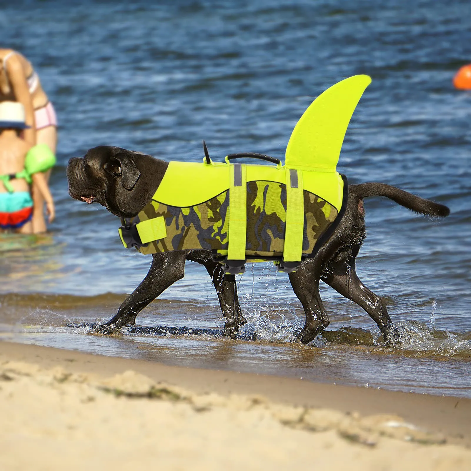 Queenmore Giubbotto di Salvataggio Regolabile per Cani Ripstop, GreenCamo, 2XL - immagine 7