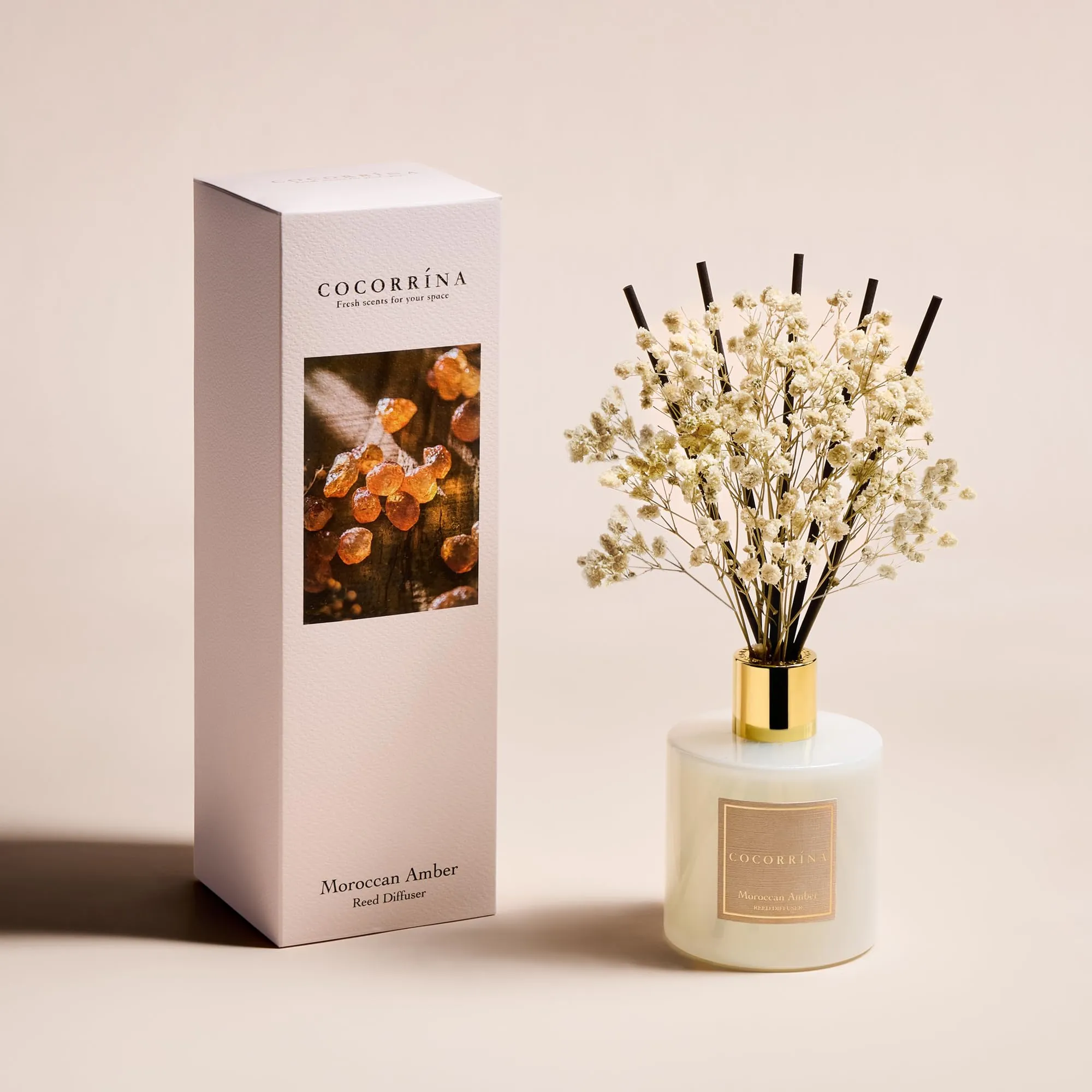 COCORRÍNA Diffusore Profumo Ambiente Moroccan Amber 200ml con 8 Bastoncini - immagine 3