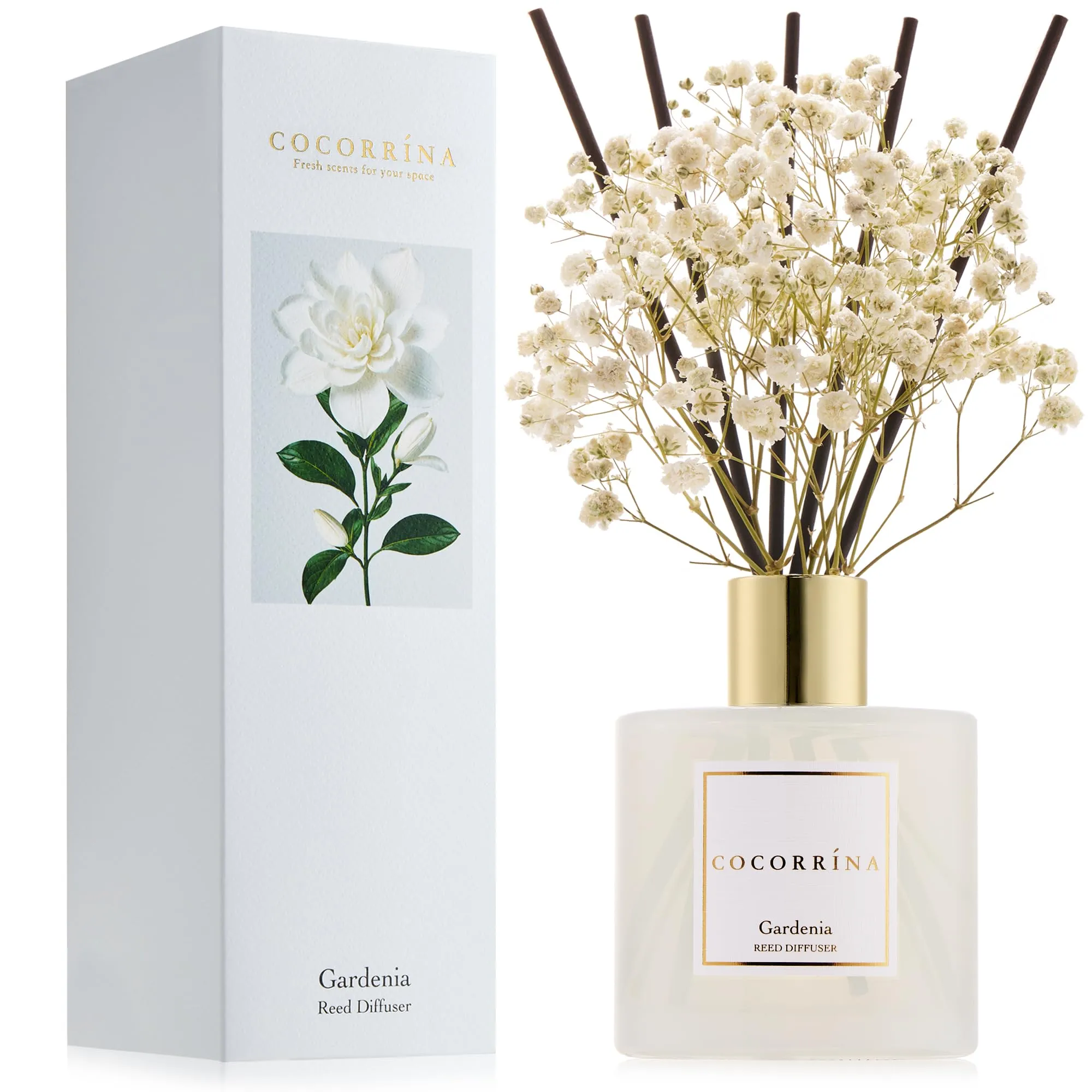 COCORRÍNA Diffusore Profumo Ambiente Gardenia, 200ml con 8 Bastoncini - immagine 2