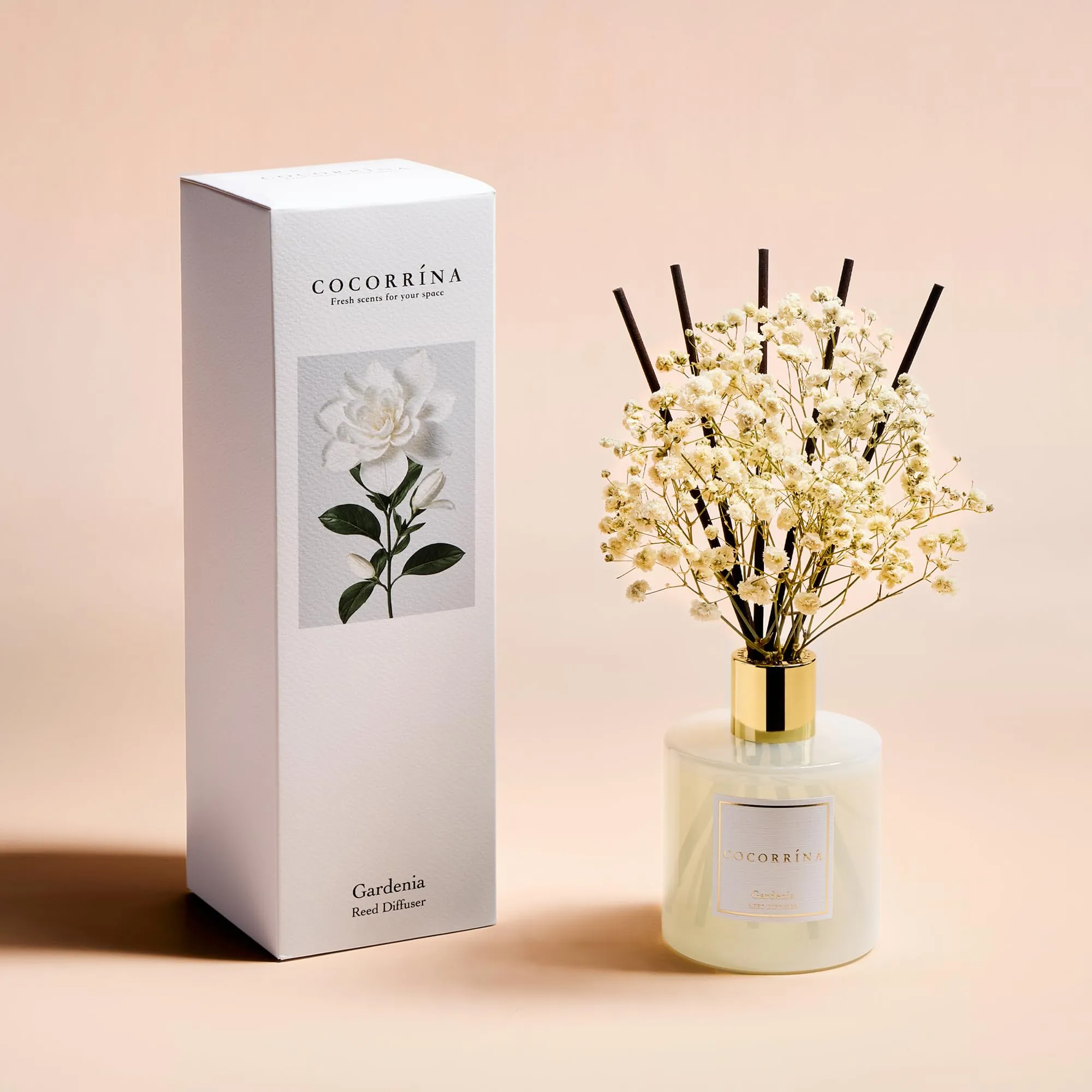 COCORRÍNA Diffusore Profumo Ambiente Gardenia, 200ml con 8 Bastoncini - immagine 3