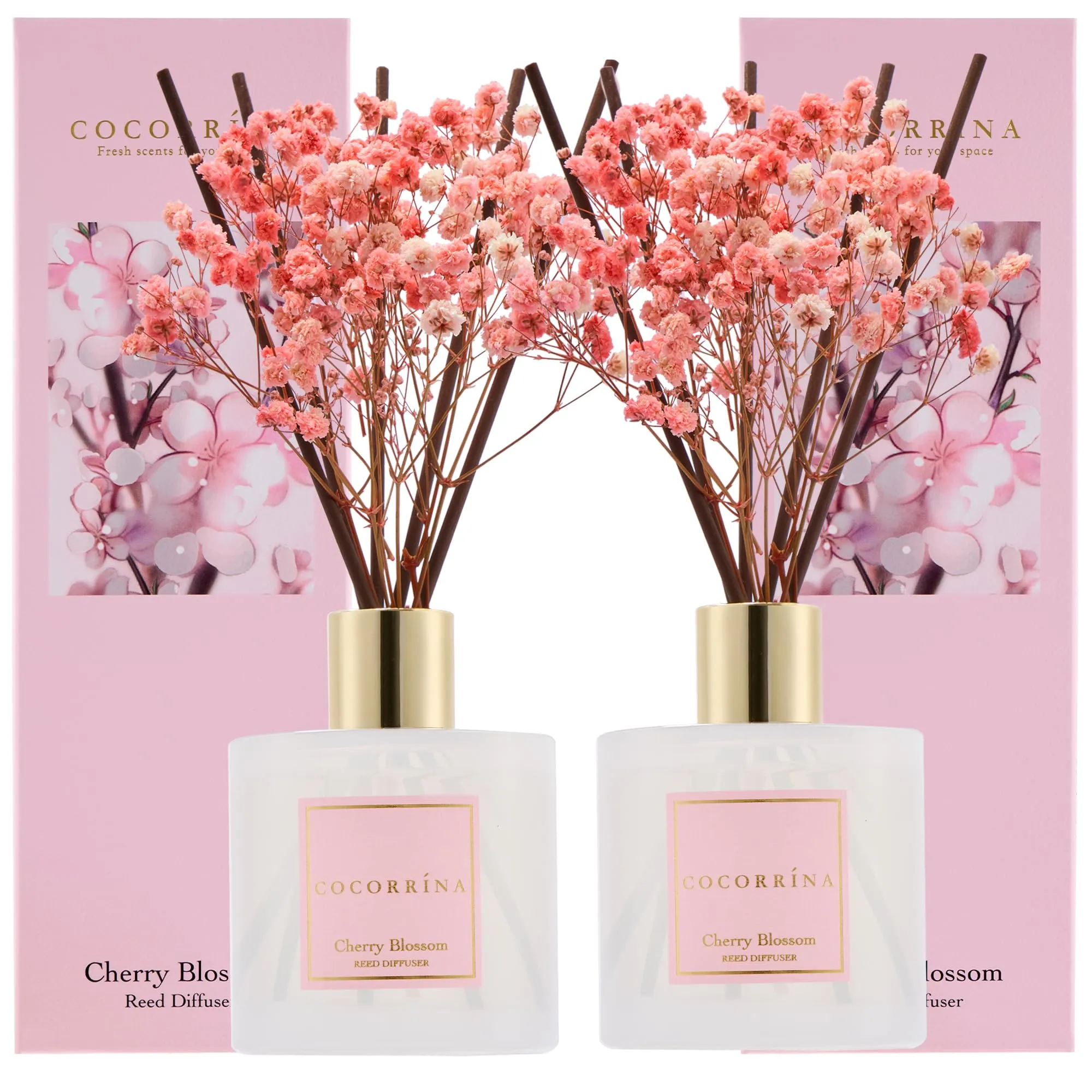 COCORRÍNA Diffusore Profumo Ambiente, Cherry Blossom, 200ml, 2 Pack - immagine 1