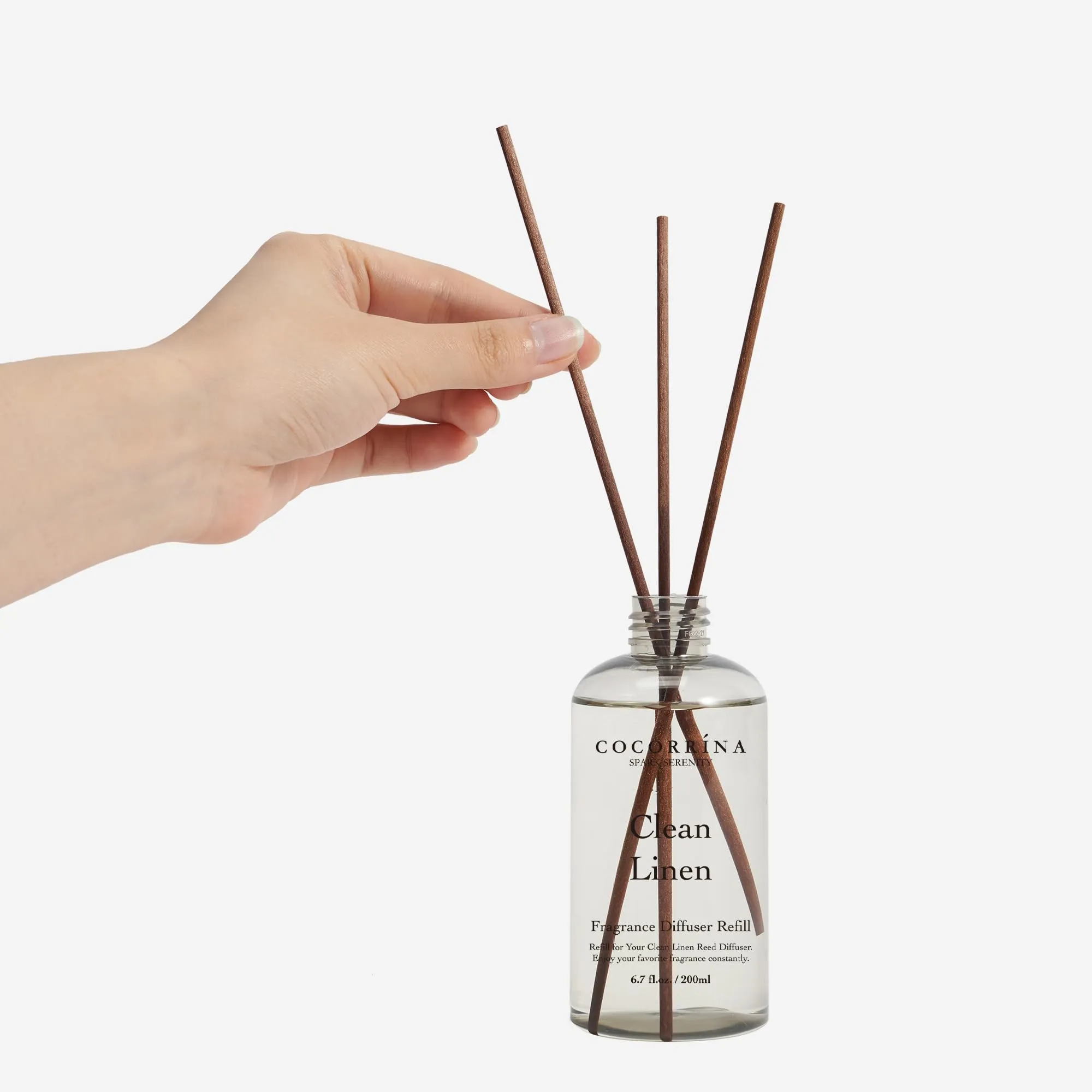COCORRÍNA Ricarica Diffusore Ambiente Clean Linen, 200ml con 8 Bastoncini - immagine 3
