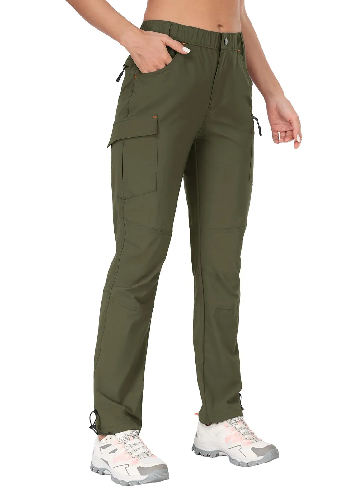GymBrave Pantaloni Trekking Donna Cargo Capri 3/4 Estivi, XL, Lungo Esercito - immagine 1