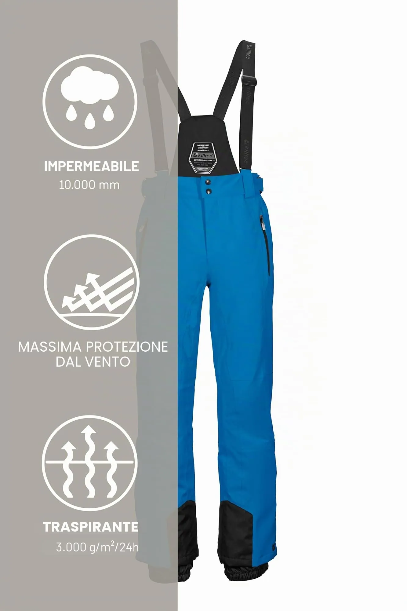 Killtec KSW 100 Enosh MN Ski Pants, Sky, S, 43431-000 - immagine 6