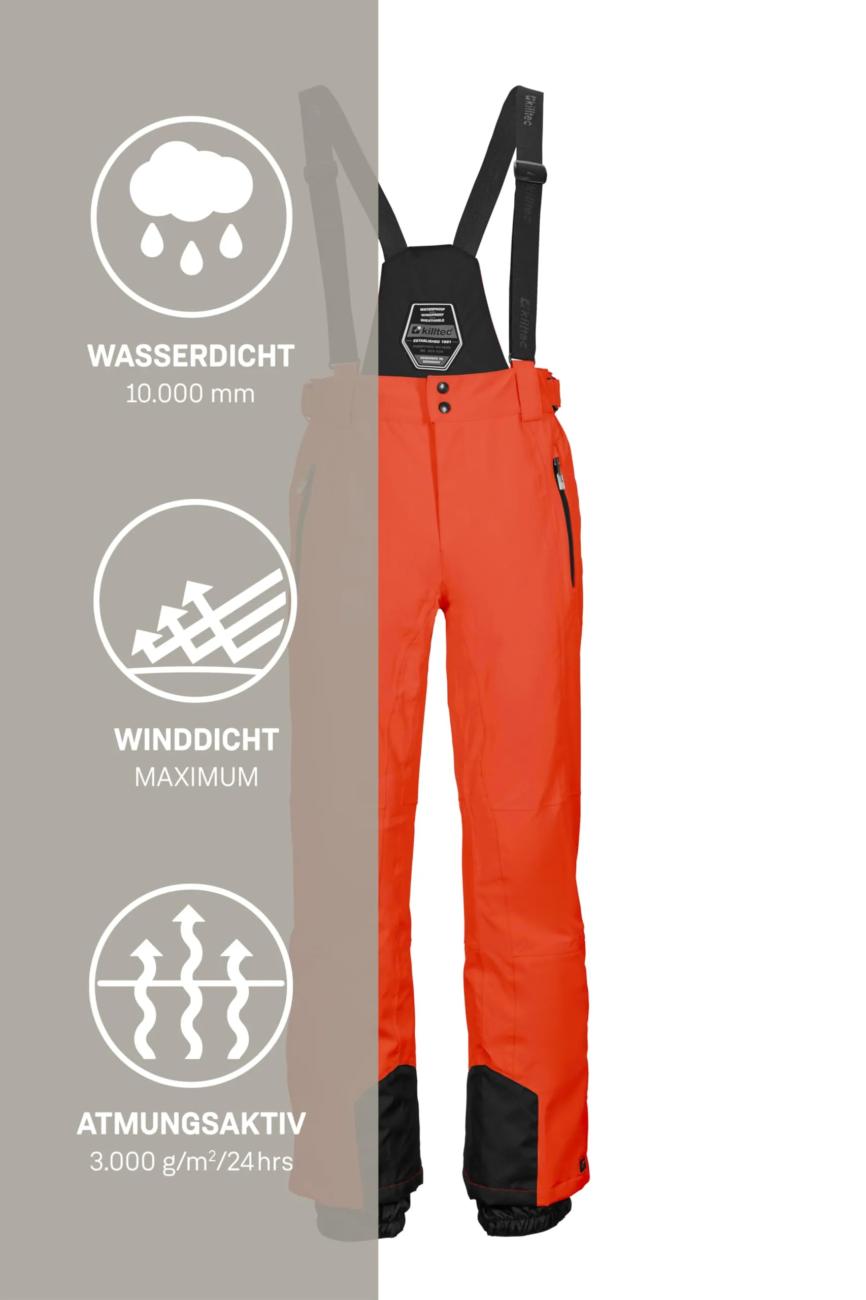 Killtec KSW 100 Enosh MN Ski Pants, Dark Orange, S, 43431-000 - immagine 6