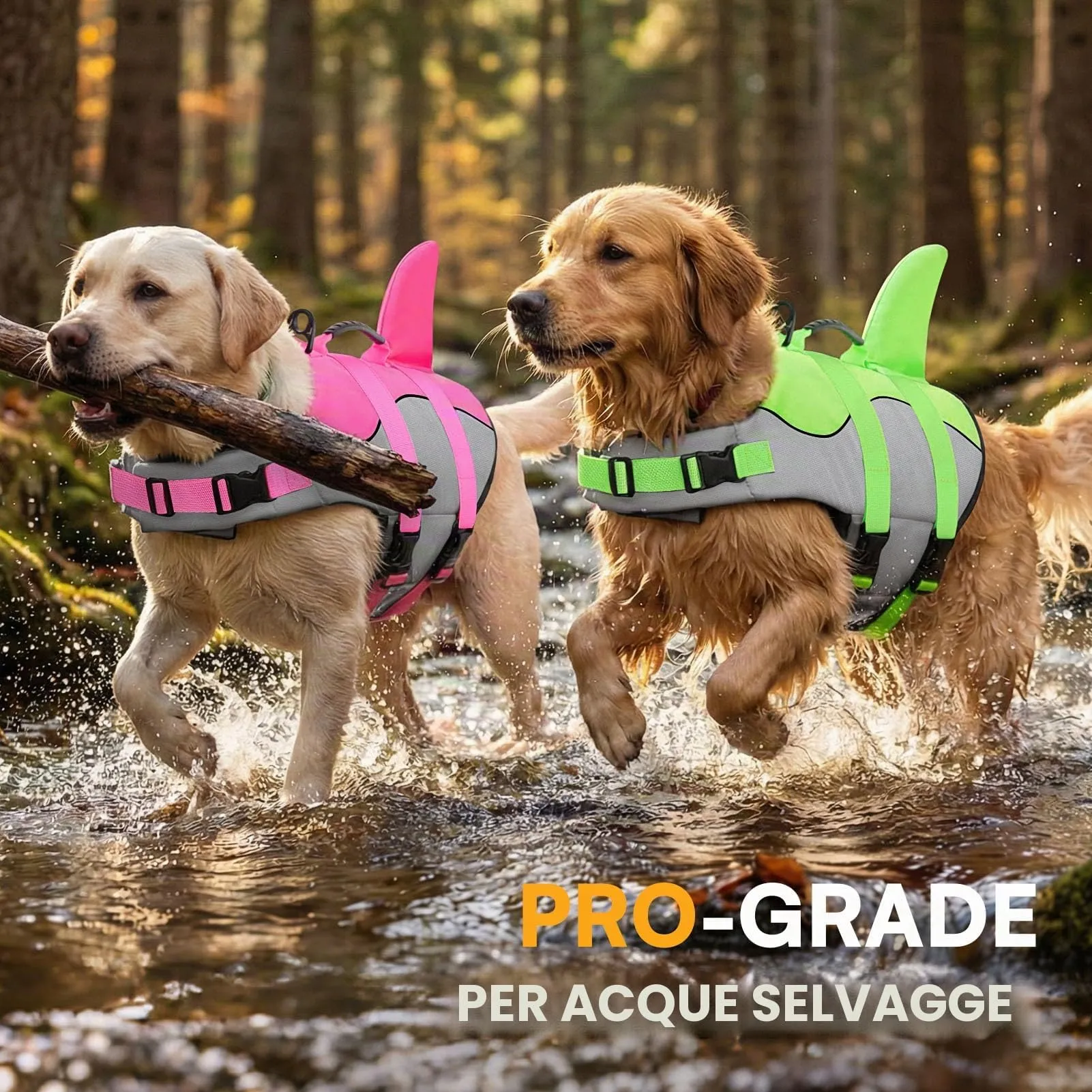 Queenmore Giubbotto di Salvataggio per Cani Ripstop Shark, Gilet di Sicurezza Regolabile, Verde, Taglia M - immagine 6