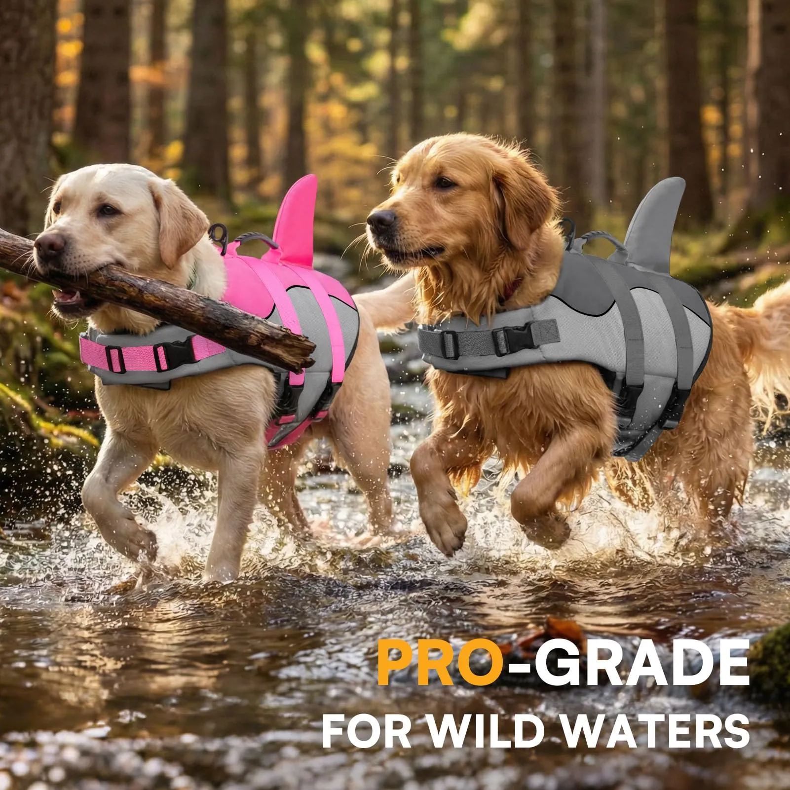Queenmore Giubbotto di salvataggio per cani Ripstop Shark, Grigio, XS - immagine 6