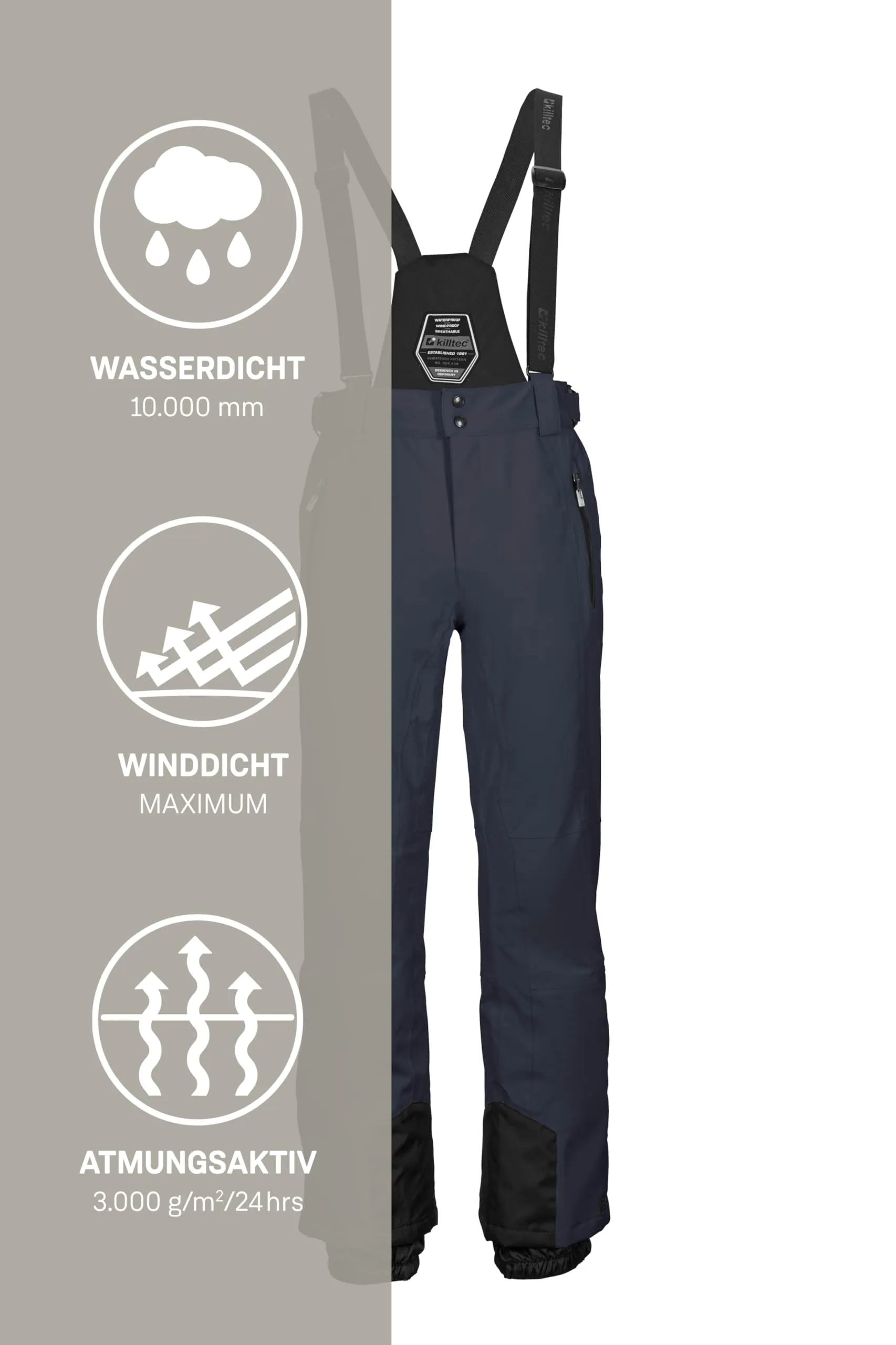Killtec KSW 100 Enosh MN Ski Pants, Dunkelblau, M, 43431-000 - immagine 6