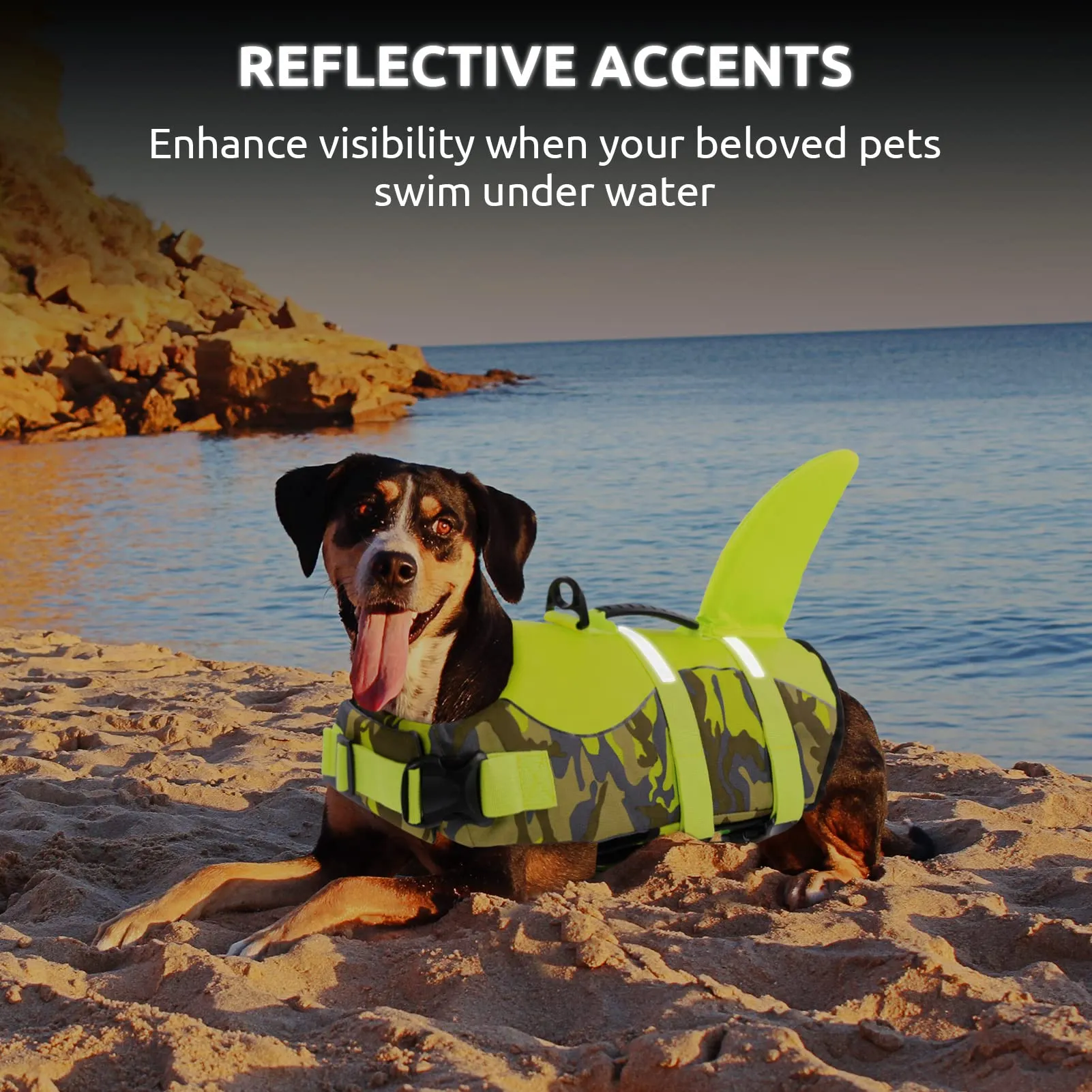 Queenmore Giubbotto di Salvataggio per Cani Ripstop, GreenCamo, S - immagine 5