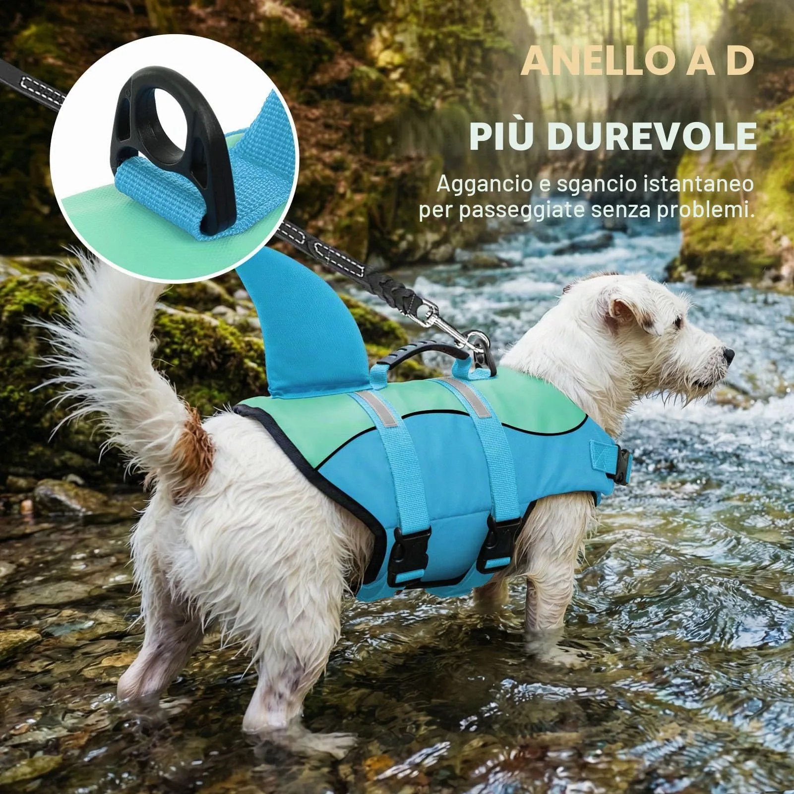 Queenmore Giubbotto Salvagente per Cani, Ripstop, Taglia L, Poolblue - immagine 4