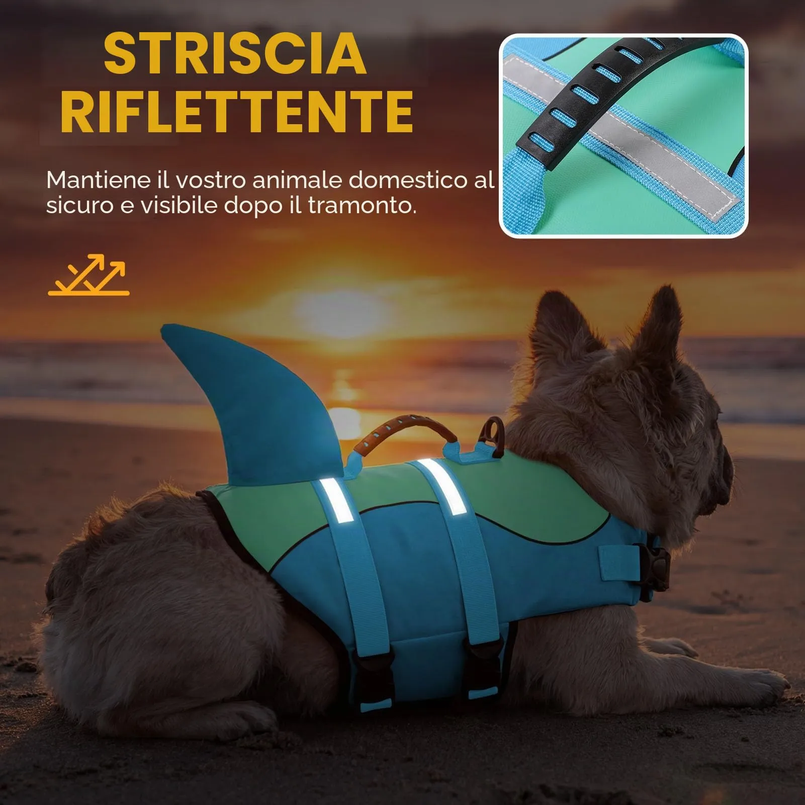 Queenmore Giubbotto Salvagente per Cani, Ripstop, Taglia L, Poolblue - immagine 5