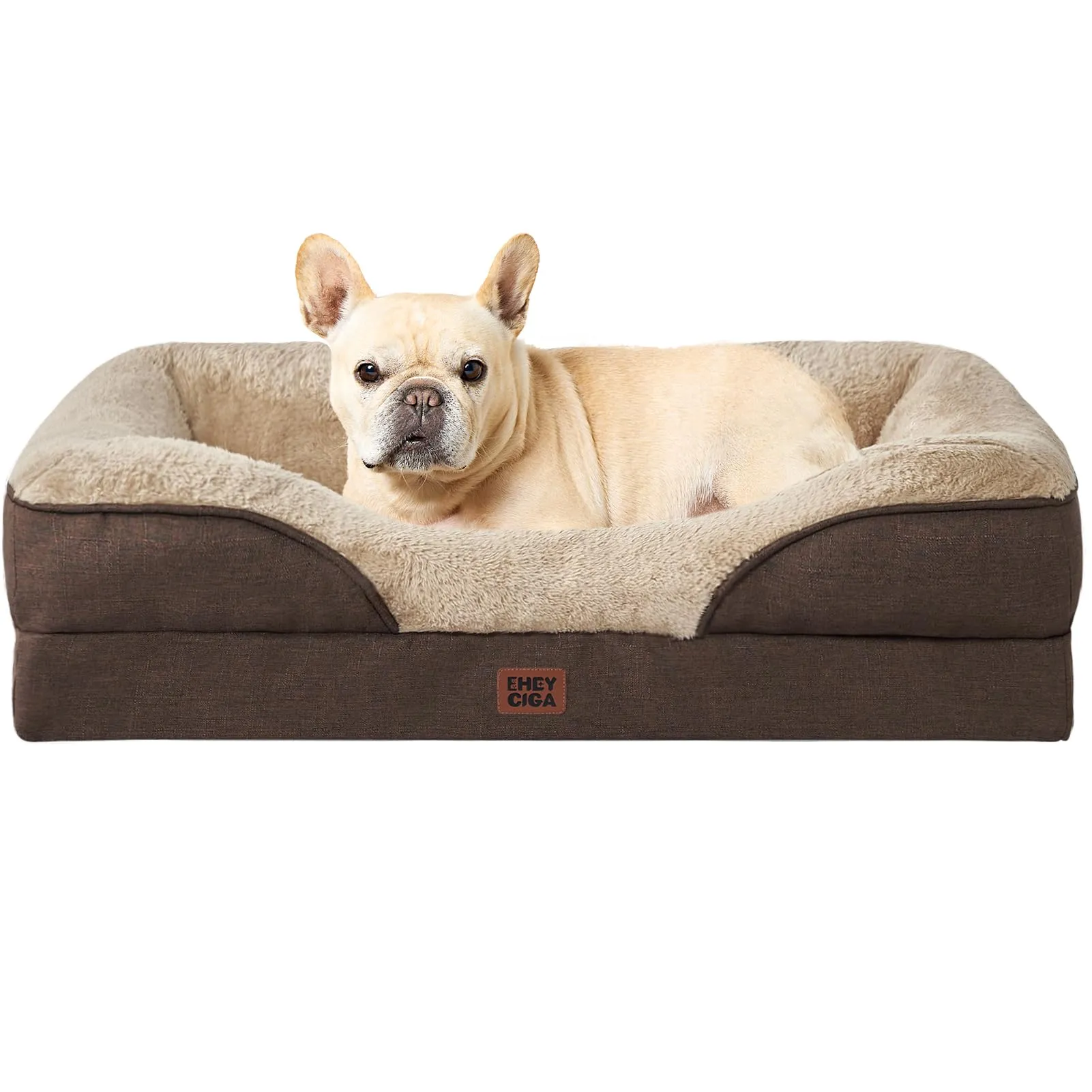 EHEYCIGA Cuccia Cane Interno Taglia Media, 76x51x16.5cm, Marrone - immagine 1