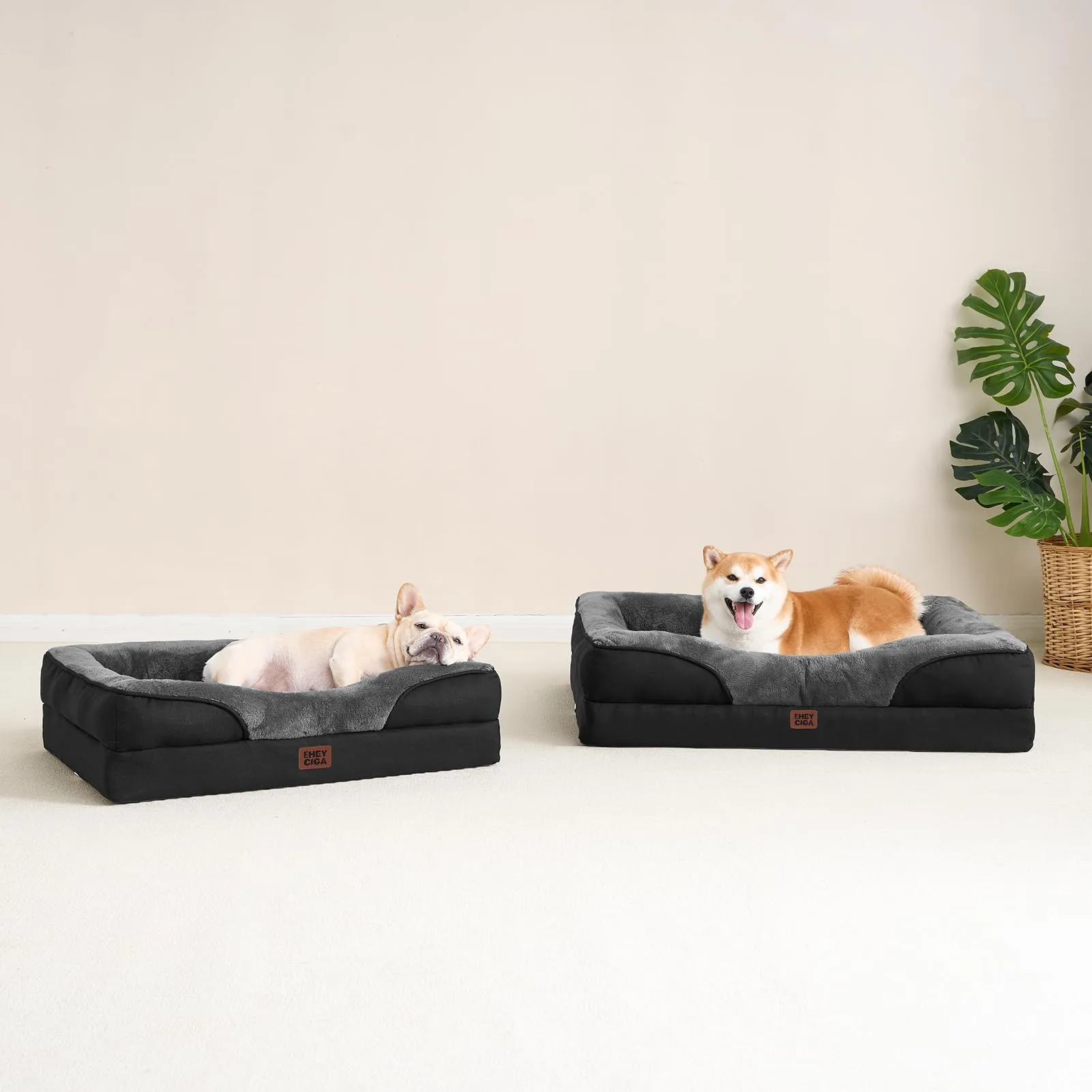 EHEYCIGA Cuccia Cane Interno, 76x51x16.5cm, Grigio Scuro/Nero - immagine 8