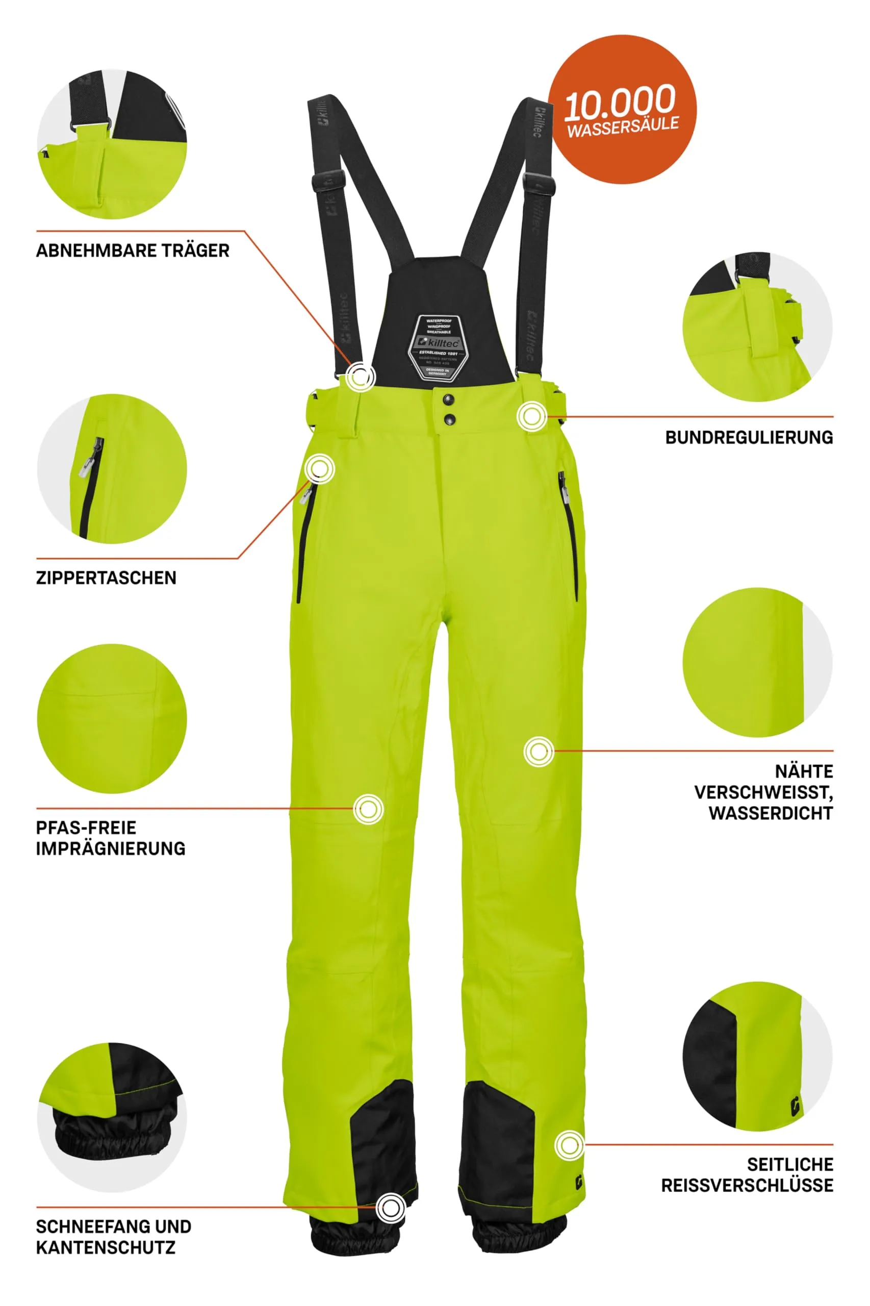 Killtec KSW 100 Enosh MN Ski Pants, Spring Green, M, 43431-000 - immagine 5