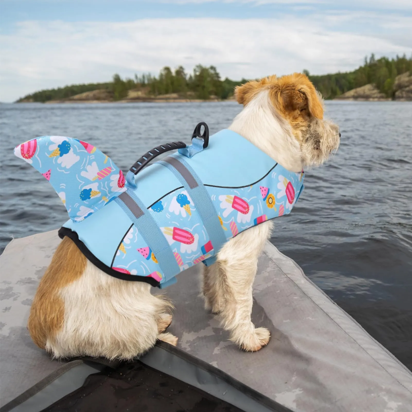 Queenmore Giubbotto Salvagente per Cani Ripstop, Taglia L, Babyblue - immagine 8