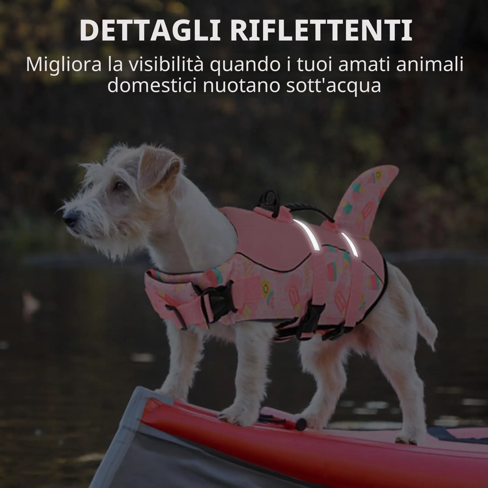 Queenmore Giubbotto Salvagente per Cani, Ripstop, Taglia M, Babyrosa - immagine 6