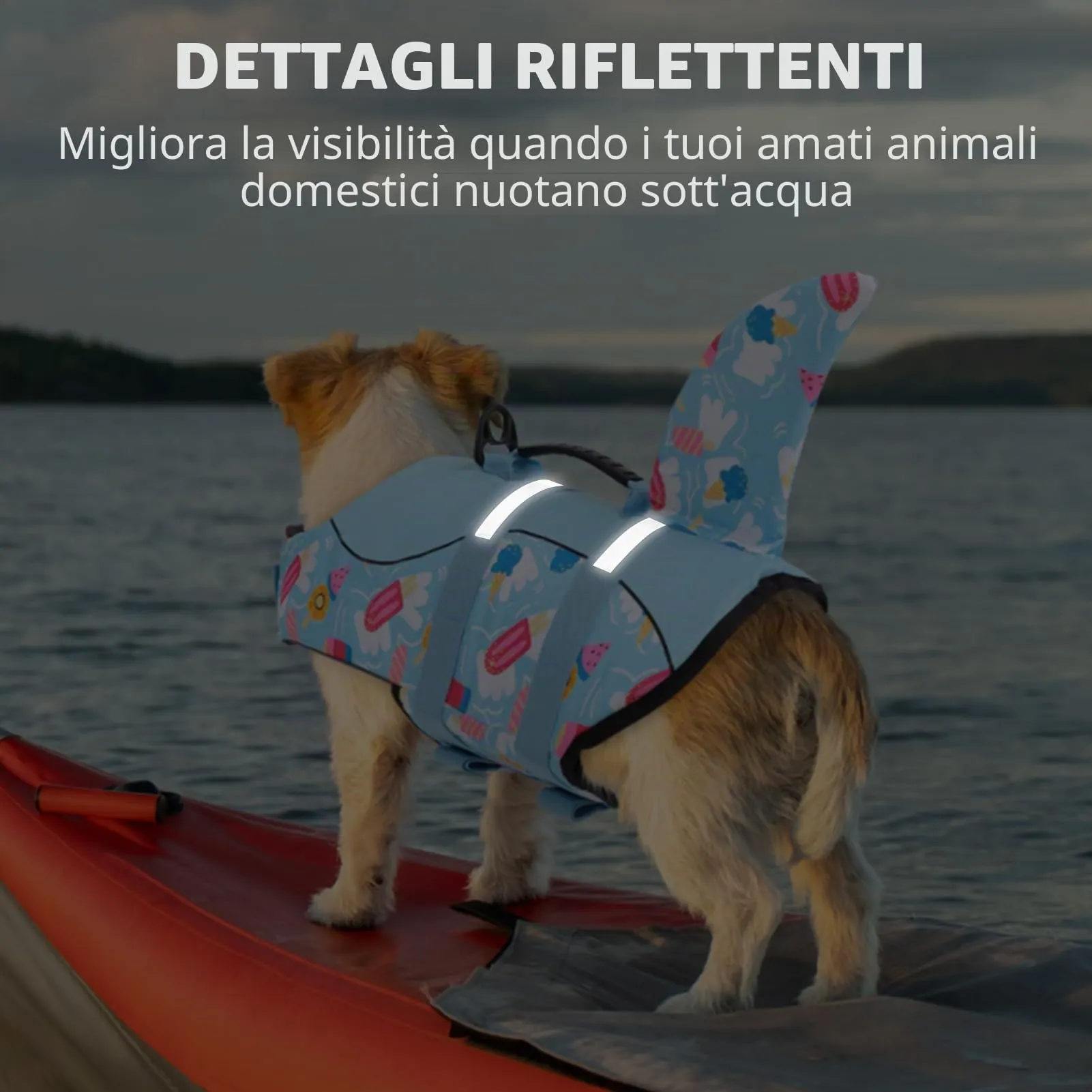 Queenmore Salvagente Cane Squalo, Taglia XL, Babyblue - immagine 6