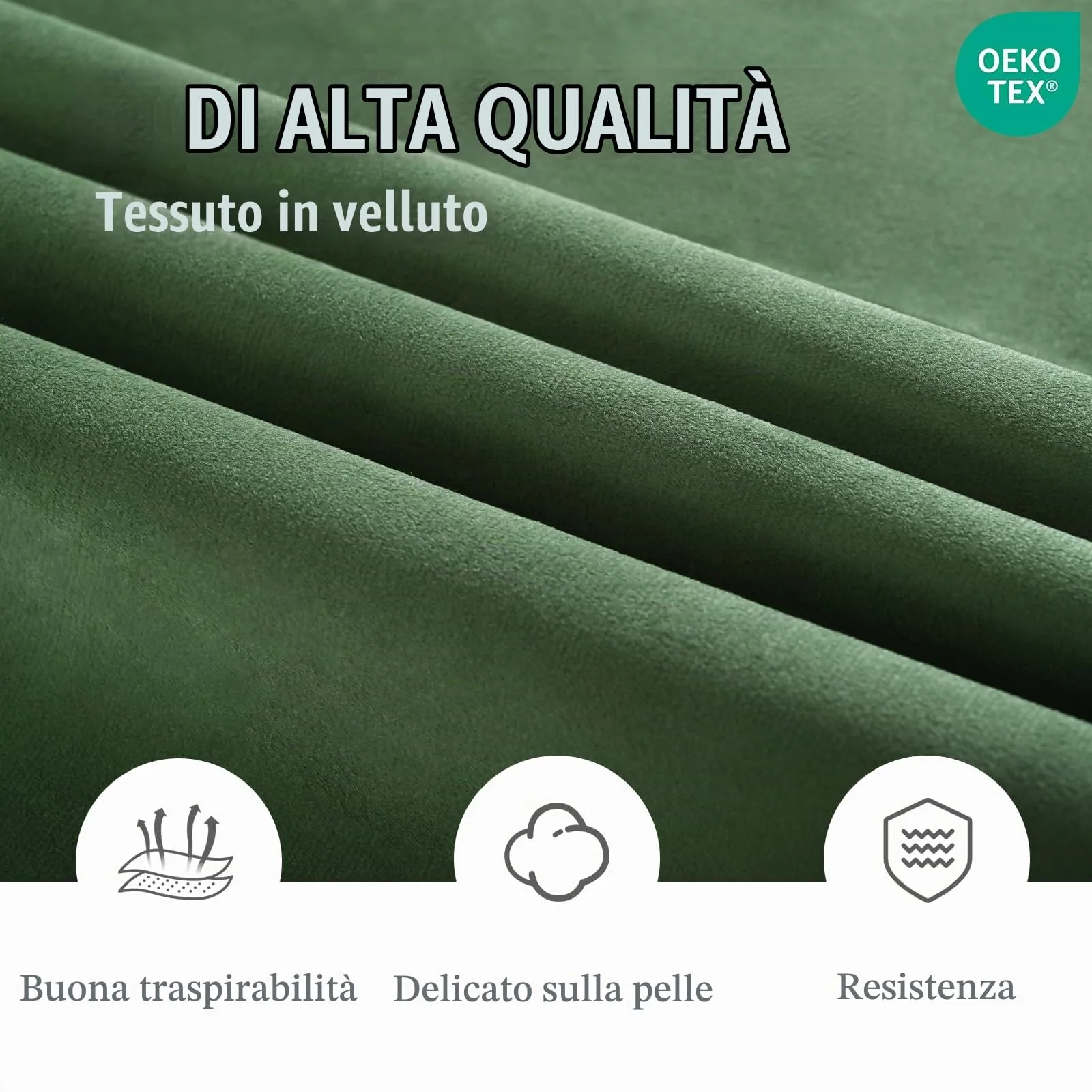 Goeurvant Set di 6 Sedie da Pranzo con Braccioli in Velluto, Gambe in Metallo, Verde Foresta - immagine 7