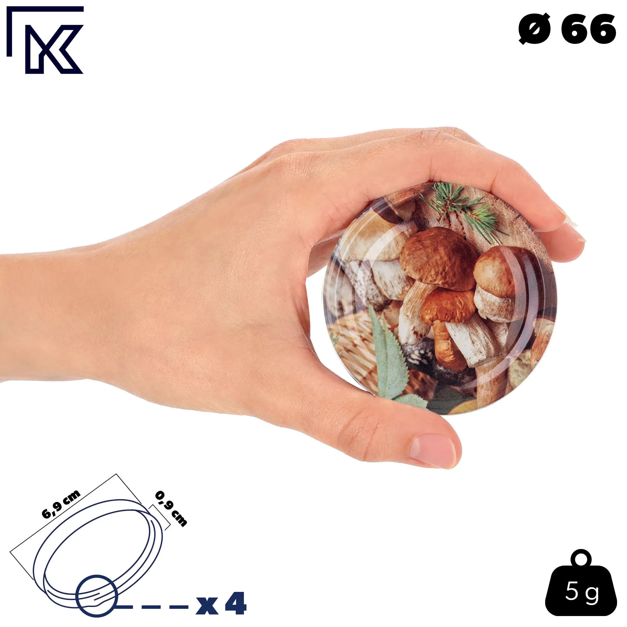 KADAX Set di 10 barattoli in vetro 200ml Ø66 con tappo a vite ermetico - immagine 4
