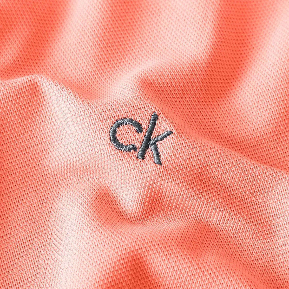 Calvin Klein Polo Golf Uomo Campus a 3 Bottoni Colletto - Papaya - S - immagine 5