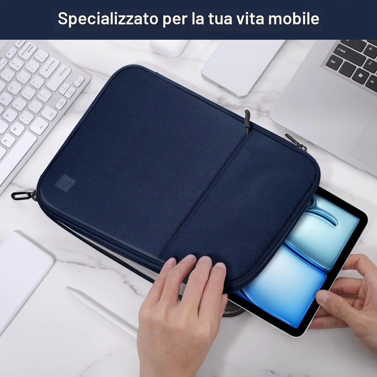 Dadanism Borsa Imbottita per Tablet 9-11 Pollici, Indaco - immagine 6