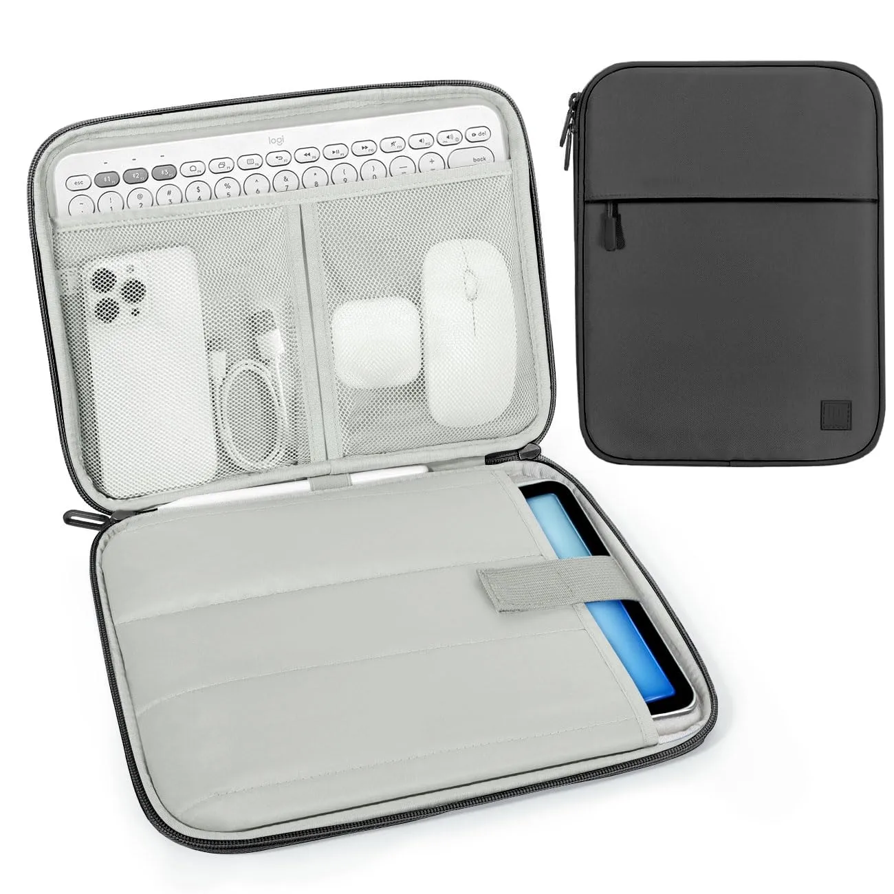 Dadanism Borsa Imbottita per Tablet 9-11 Pollici, Nero & Grigio - immagine 1