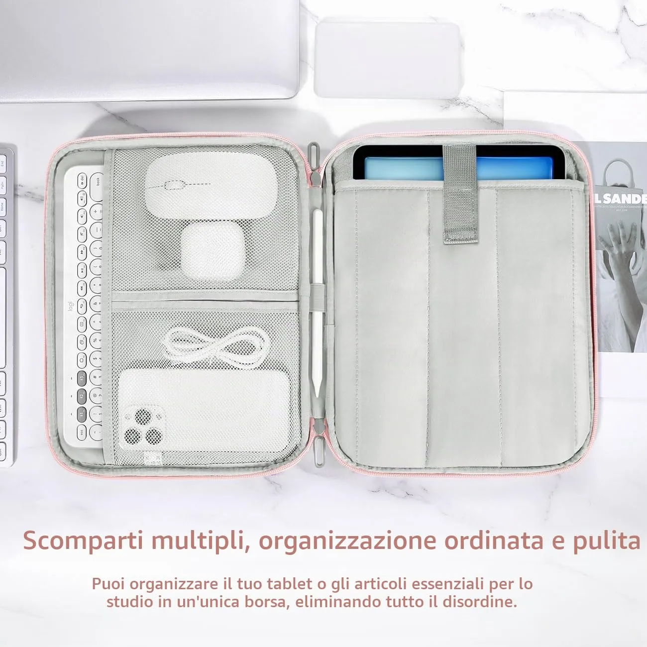 Dadanism Borsa Imbottita per Tablet 9-11 Pollici, Rosa - immagine 4
