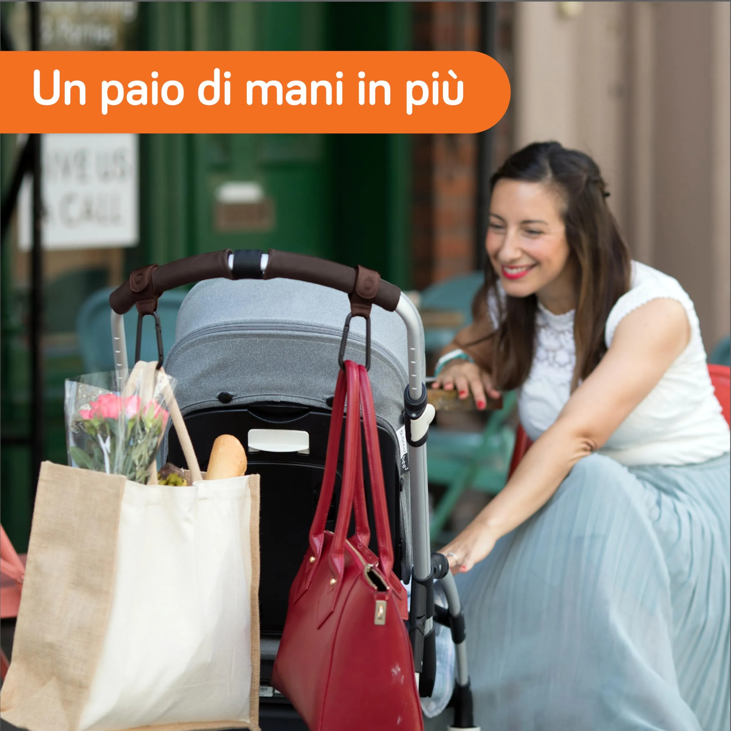 Baby Uma Ganci Passeggino Porta Borse in Similpelle, 2 Pezzi - immagine 2