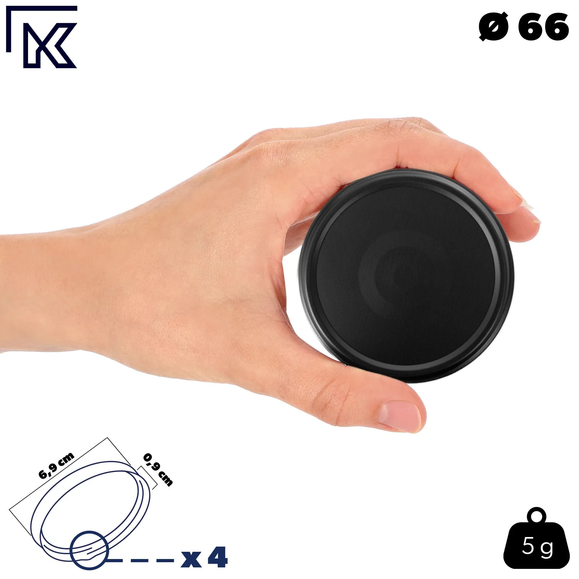 KADAX Set di 100 barattoli in vetro 200ml Ø66 con tappo a vite ermetico - immagine 4