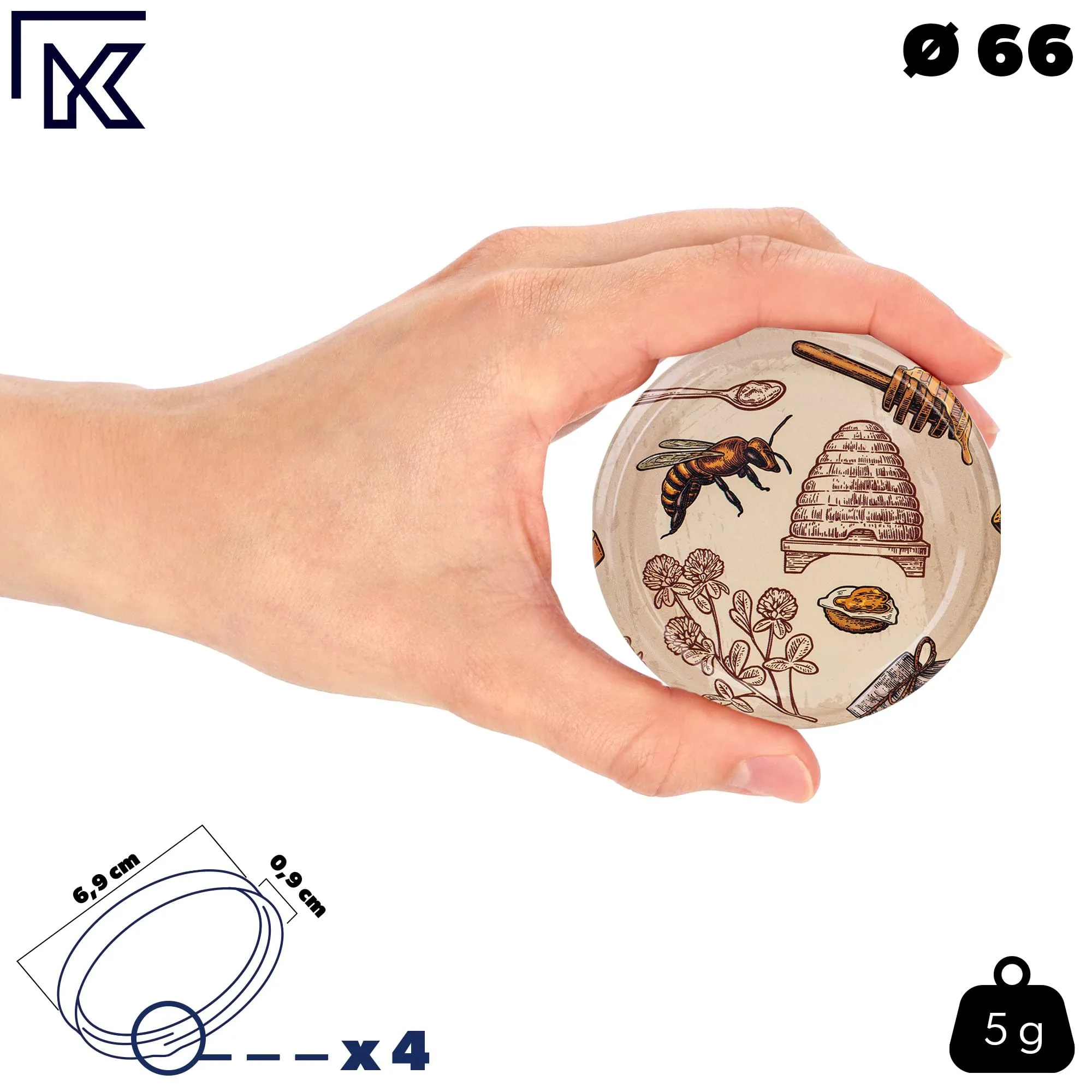 KADAX Set di 50 barattoli in vetro 200ml Ø66 con tappo a vite ermetico - immagine 4