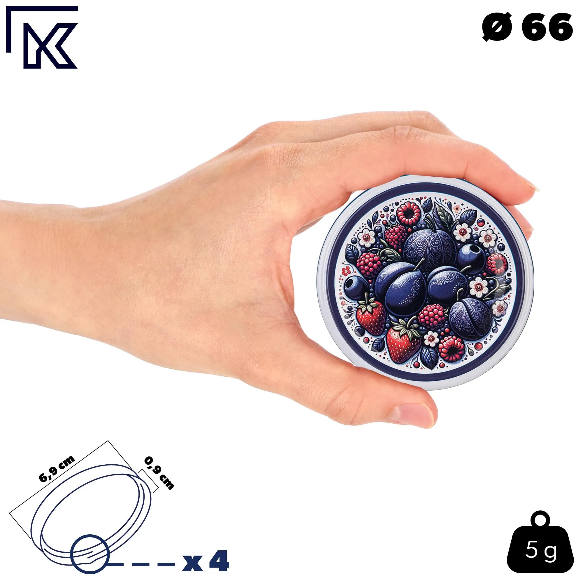 KADAX Set di 10 barattoli in vetro 200ml Ø66 con tappo a vite ermetico - immagine 4