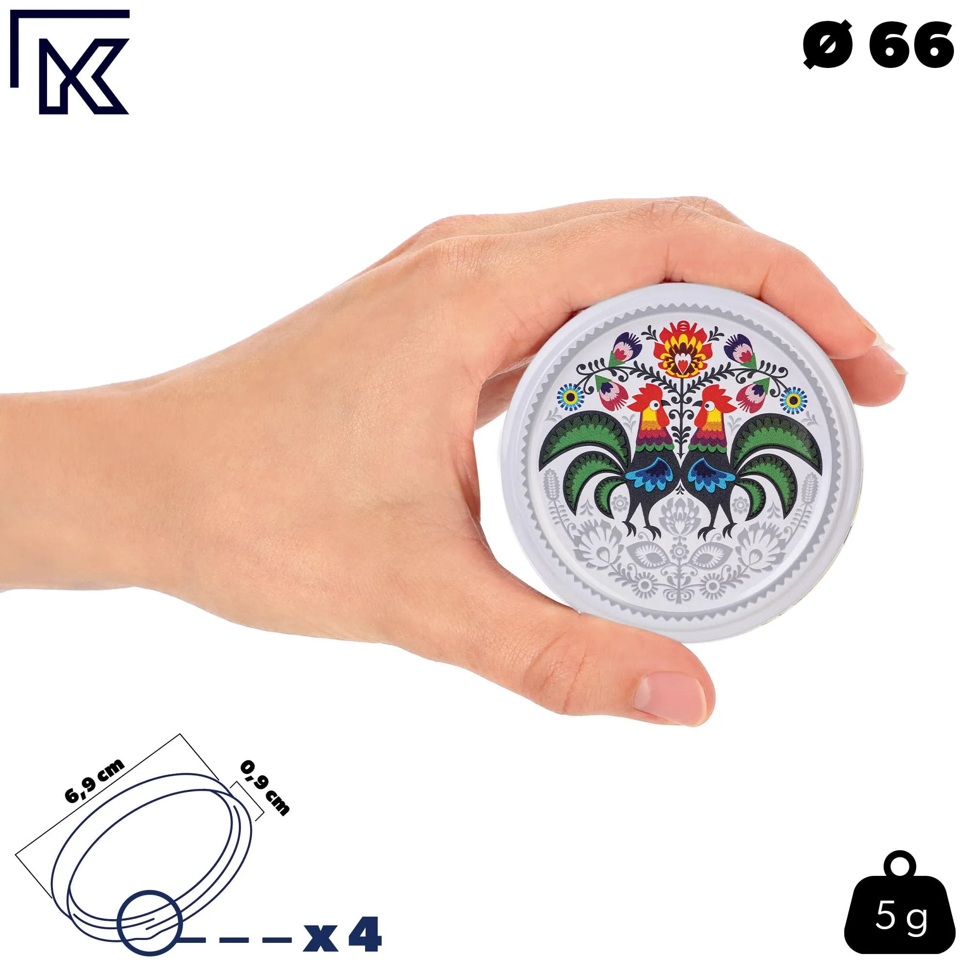KADAX Set di 10 barattoli in vetro 200ml Ø66 con tappo a vite ermetico - immagine 4