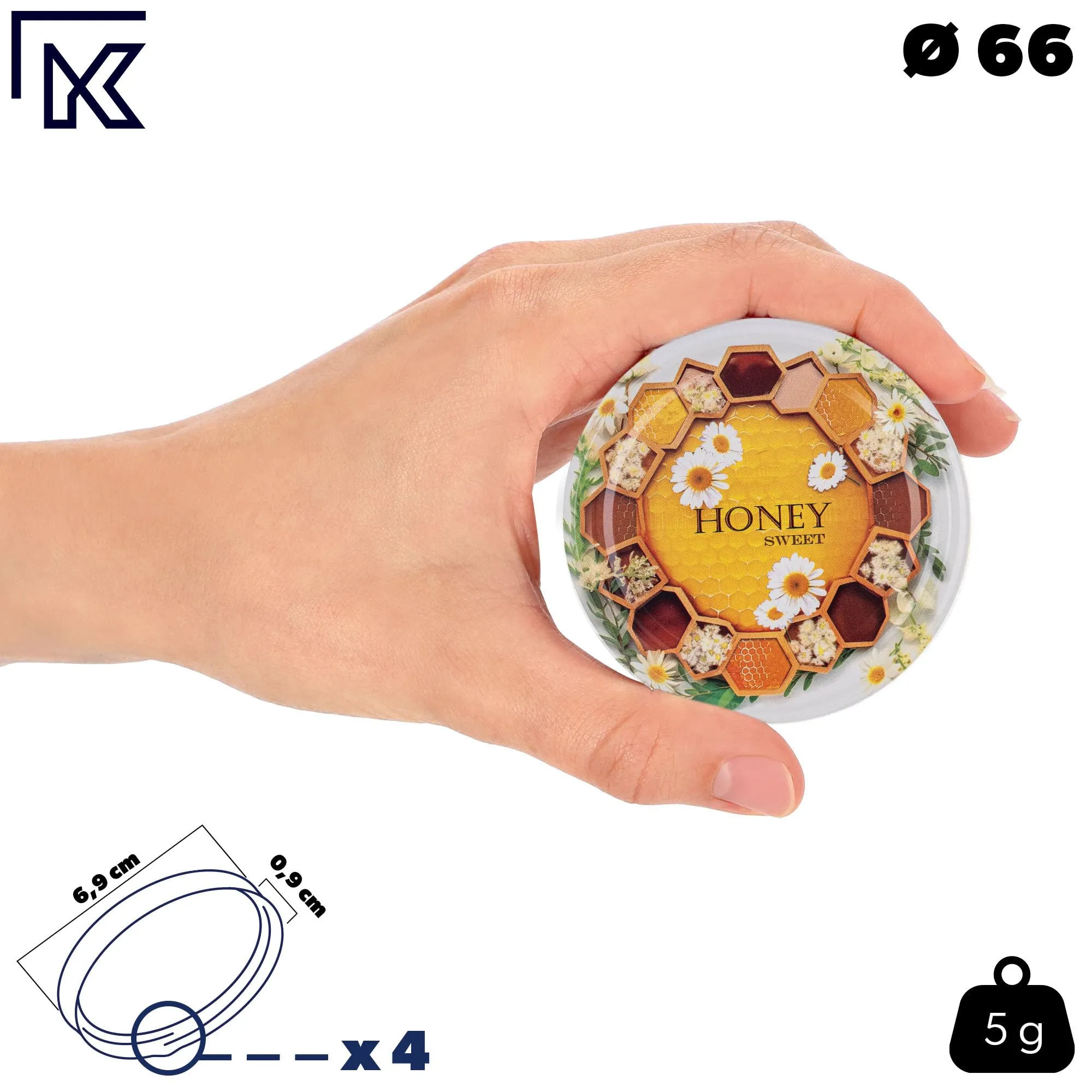 KADAX Set di 100 barattoli in vetro 200ml Ø66 con tappo a vite ermetico - immagine 4