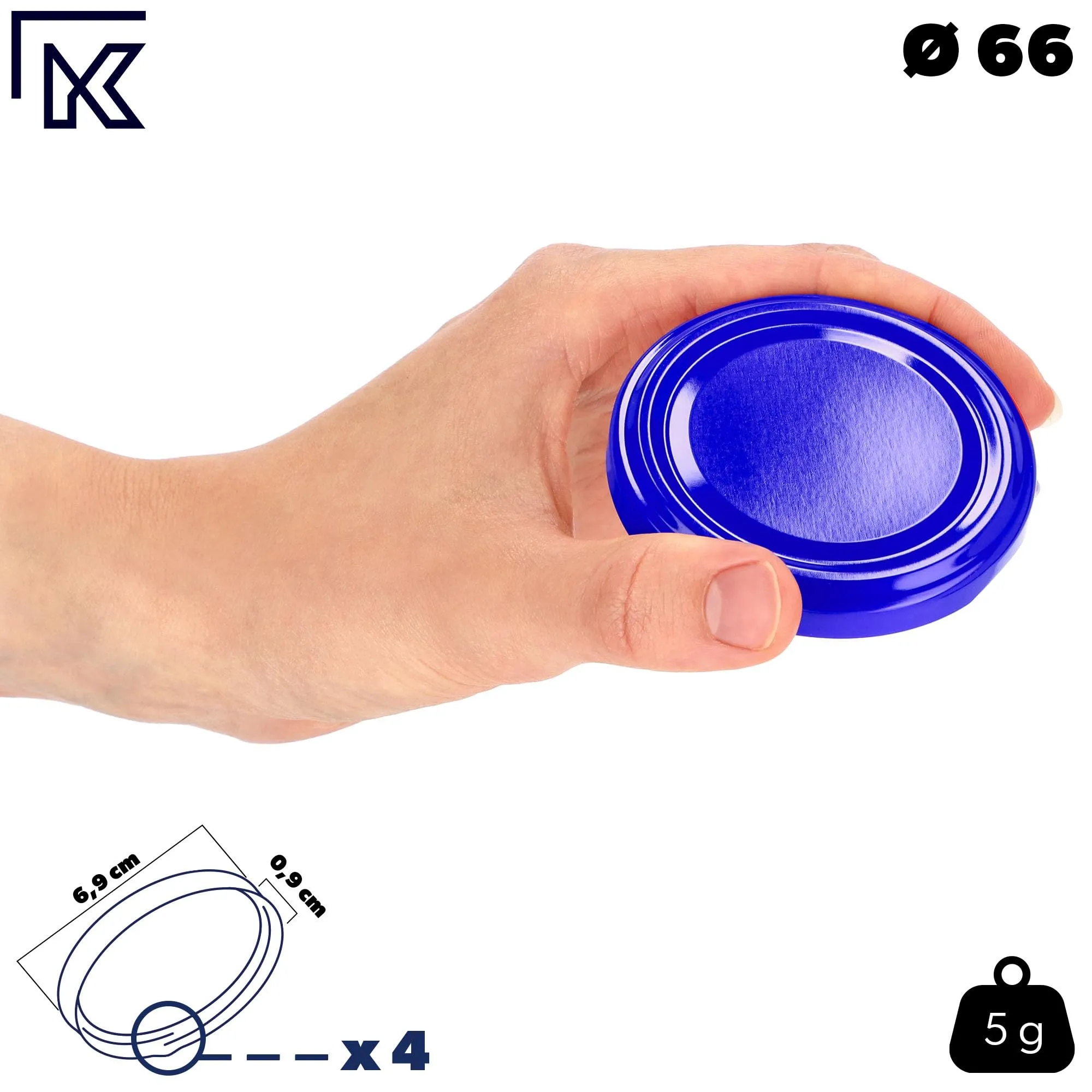 KADAX Set di 100 barattoli in vetro 200ml Ø66 con tappo a vite ermetico - immagine 4