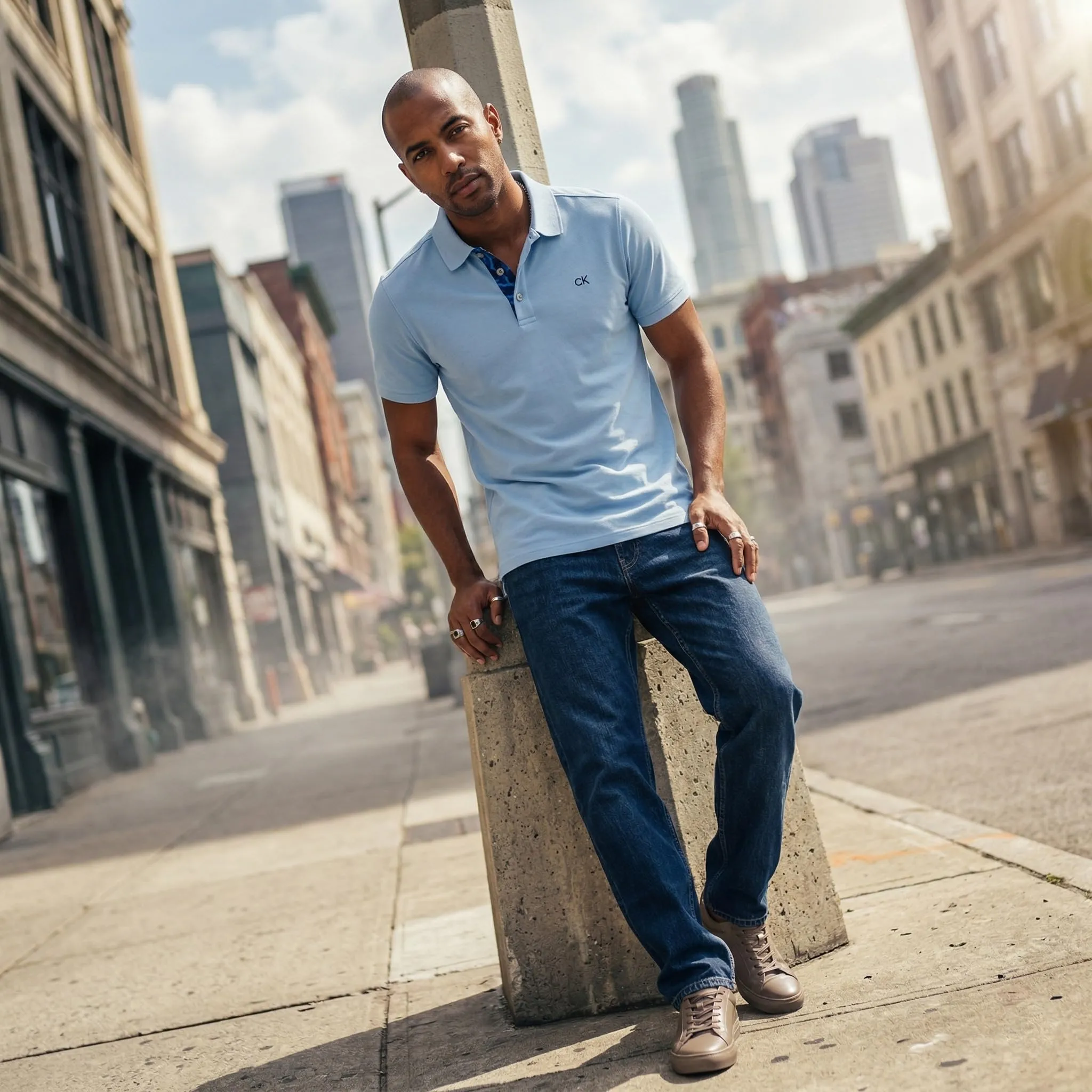 Calvin Klein Polo Golf Uomo Campus Cielo Mimetico - XXL - immagine 7