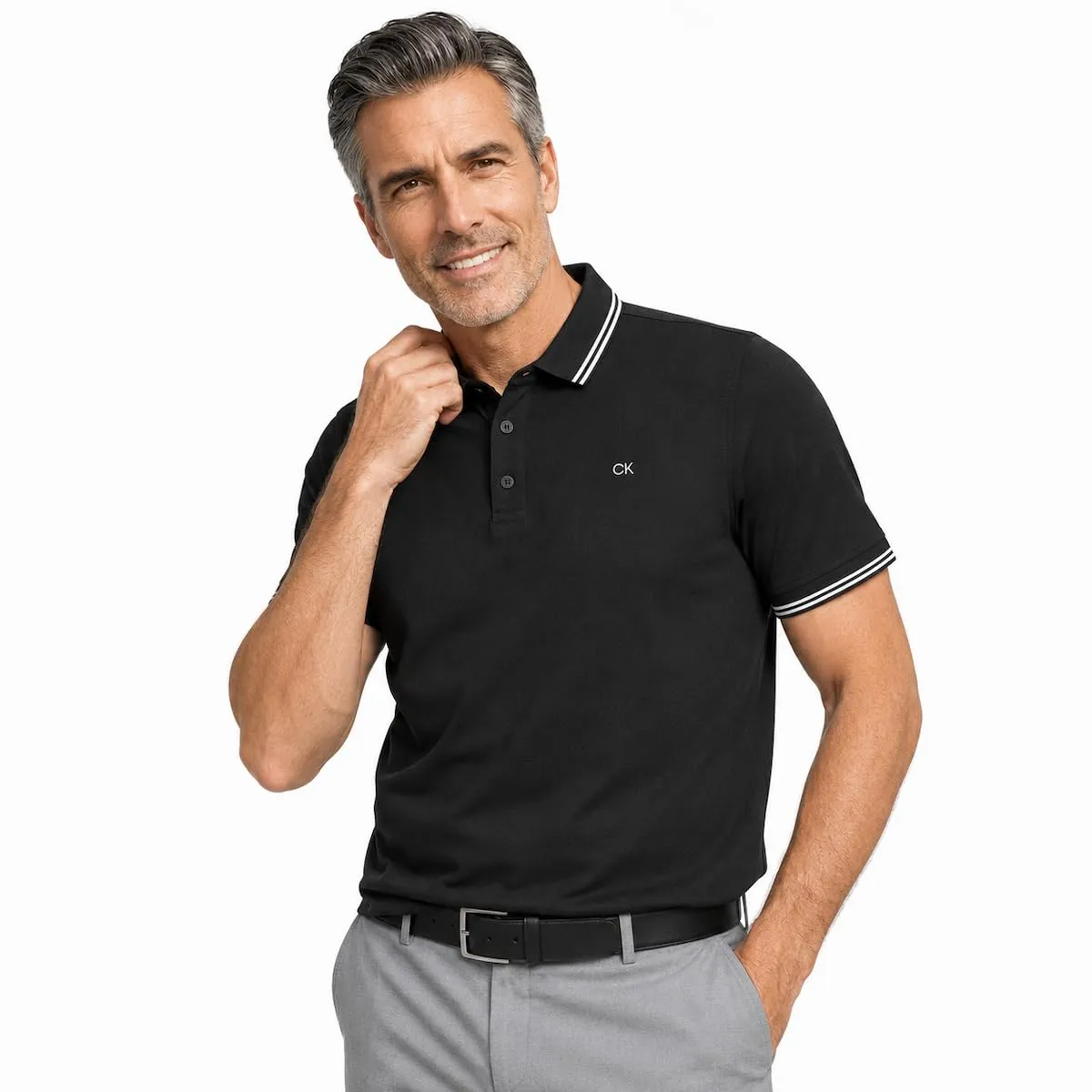 Calvin Klein Polo Golf Leggera Campus Uomo - Punta Nera - XL - immagine 2