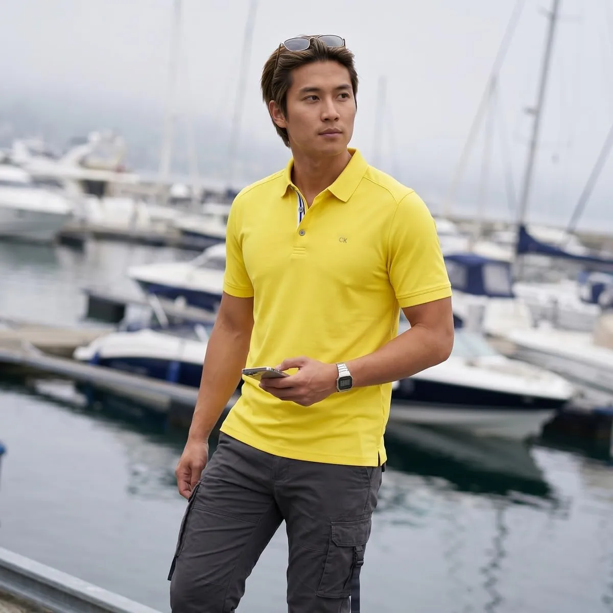 Calvin Klein Polo Golf Uomo Campus Lemon Sport - 3XL - immagine 7