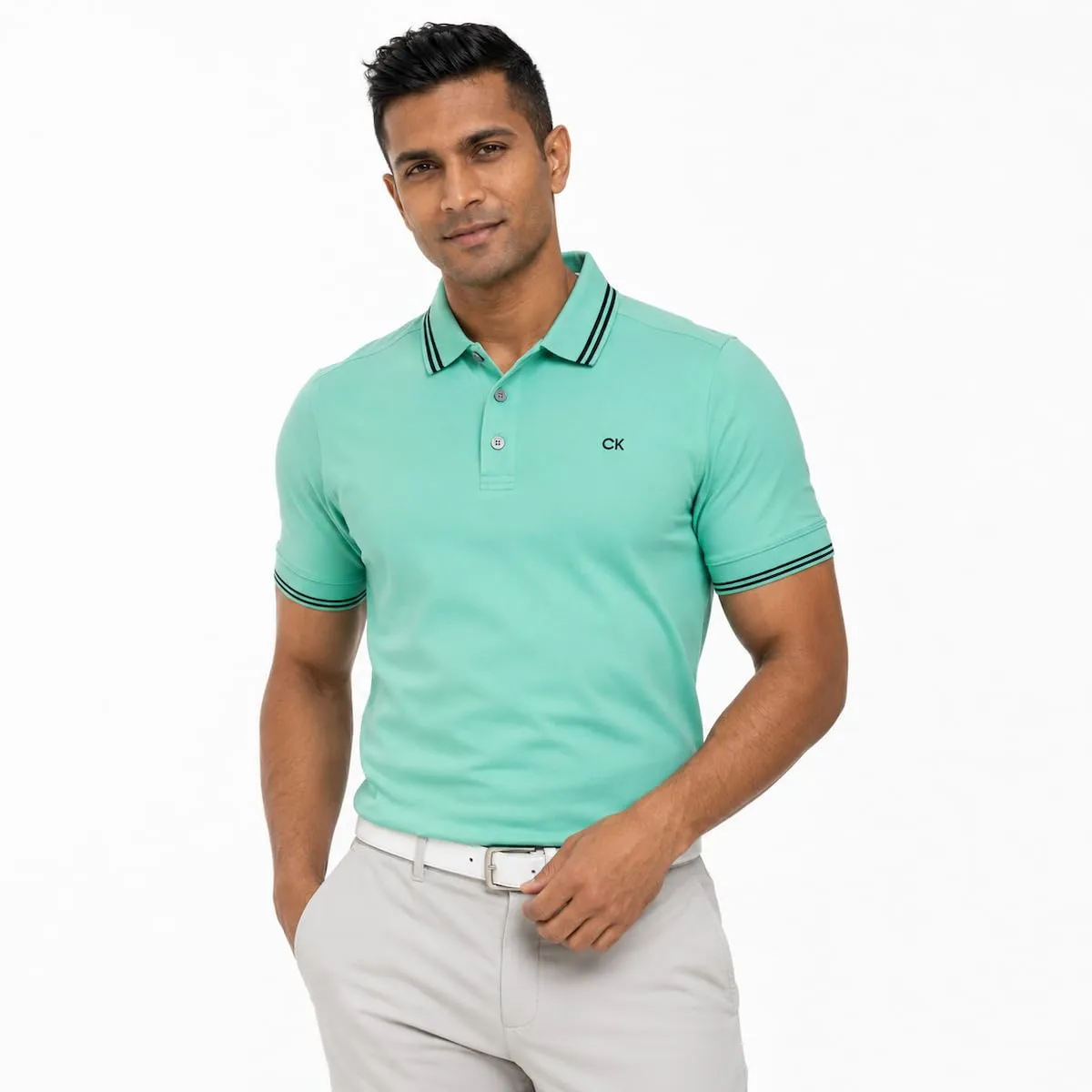 Calvin Klein Polo Golf Leggera Campus Uomo - Punta Menta - L - immagine 2