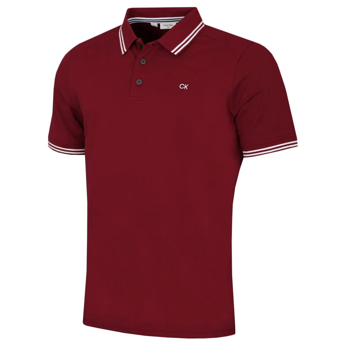 Calvin Klein Polo Golf Leggera Punta Campus Uomo - Borgogna Punta - M - immagine 1