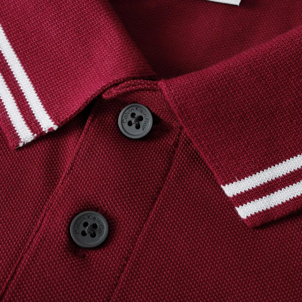 Calvin Klein Polo Golf Leggera Punta Campus Uomo - Borgogna Punta - M - immagine 6