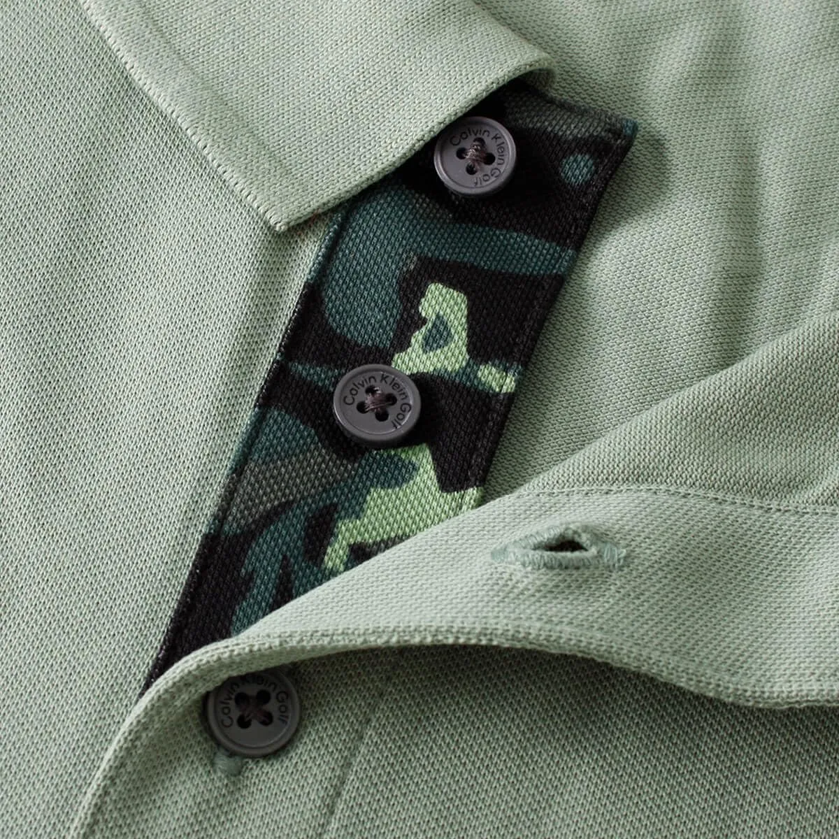 Calvin Klein Polo Golf Uomo Campus Sage Camo - 5XL - immagine 6