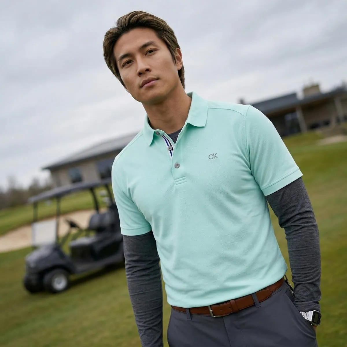Calvin Klein Polo Golf Uomo Campus Aqua Sport S - immagine 3