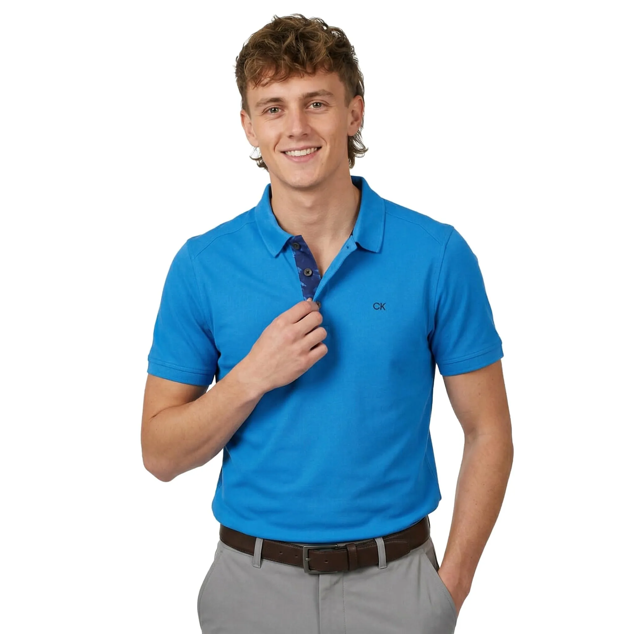 Calvin Klein Polo Golf Uomo Campus Blu Mimetico - XL - immagine 2