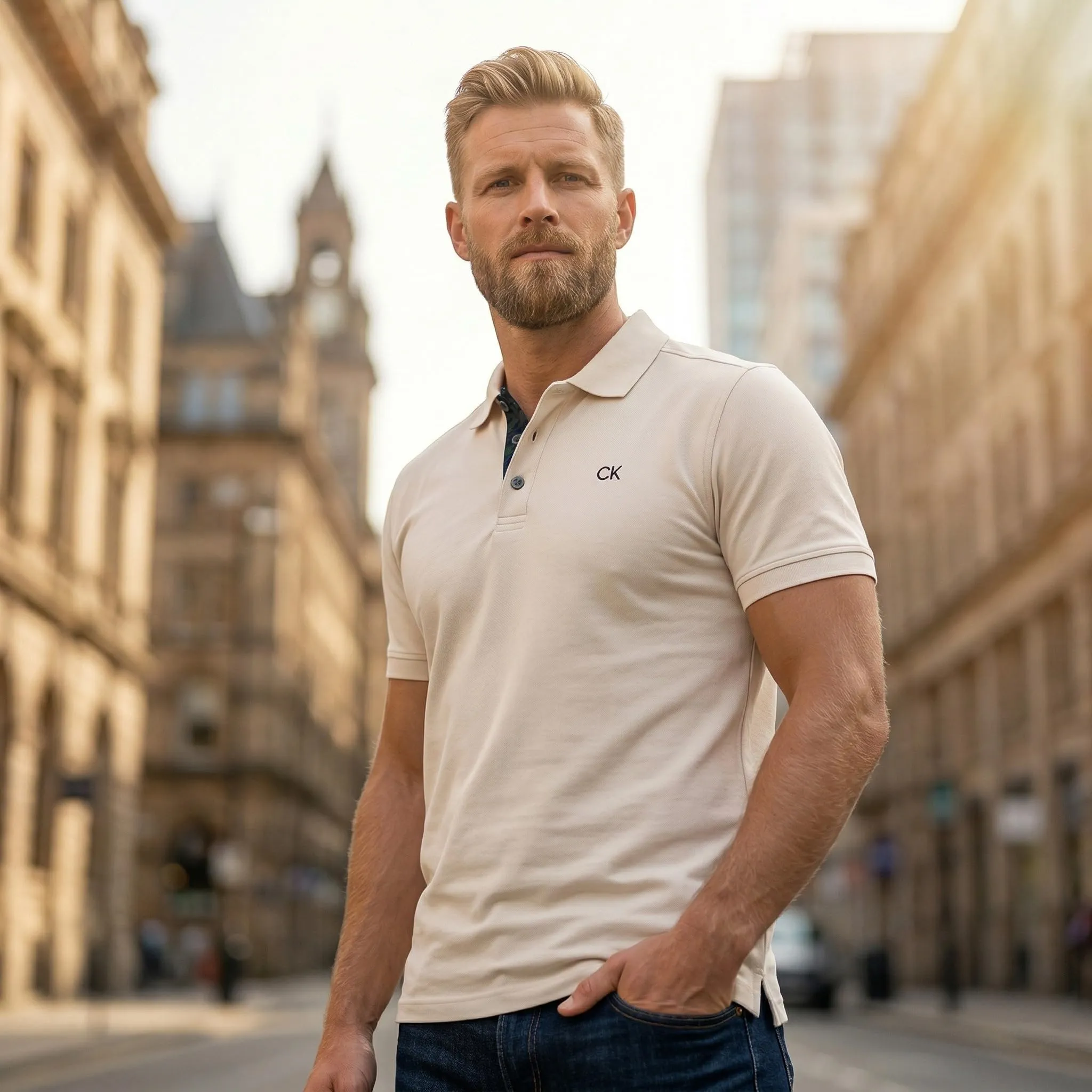 Calvin Klein Polo Golf Uomo Campus Pietra Mimetica - S - immagine 7