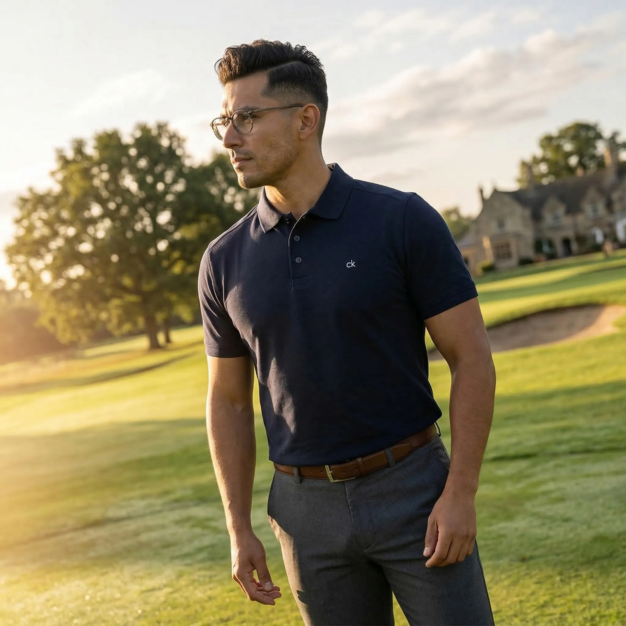 Calvin Klein Polo Golf Uomo Campus Blu Marino - 5XL - immagine 3