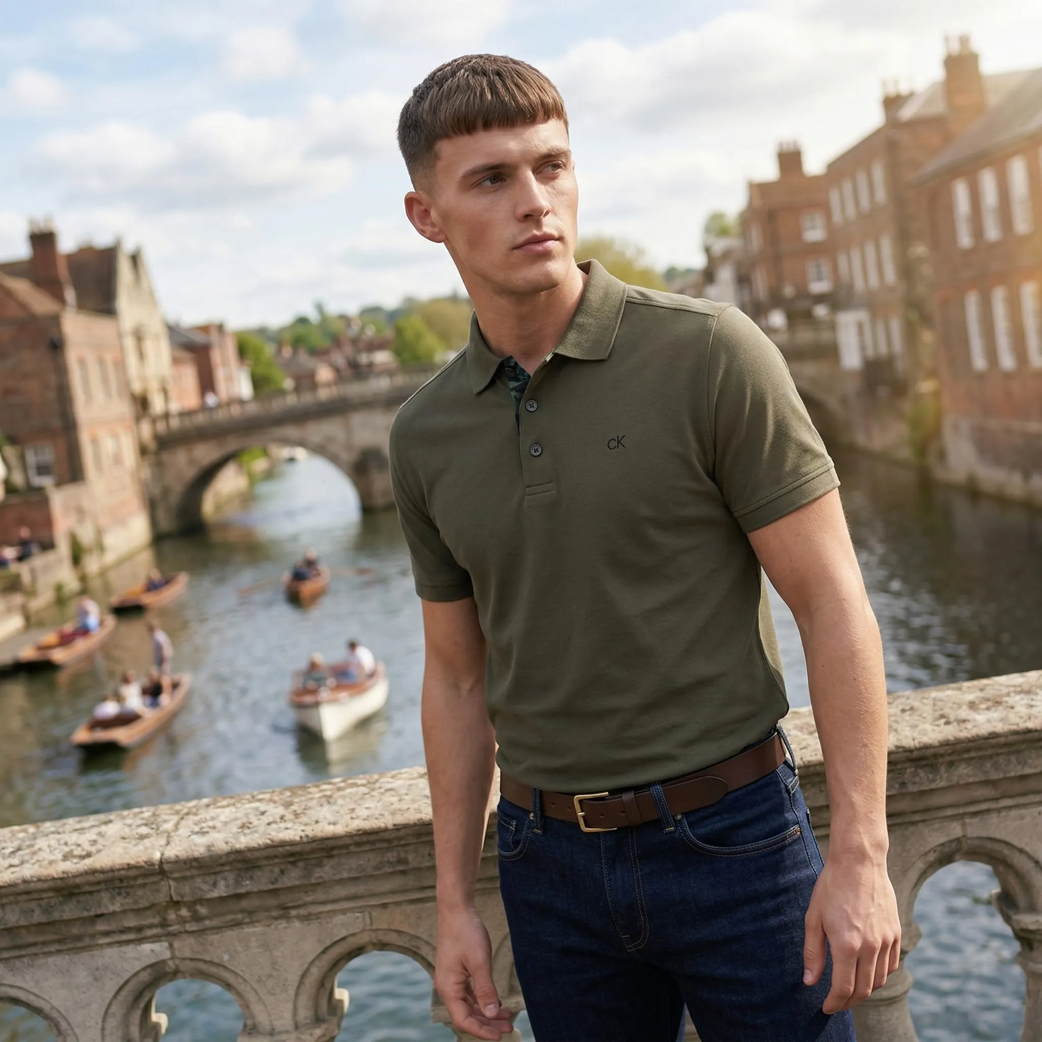 Calvin Klein Polo Golf Uomo Campus Oliva Mimetica - S - immagine 7