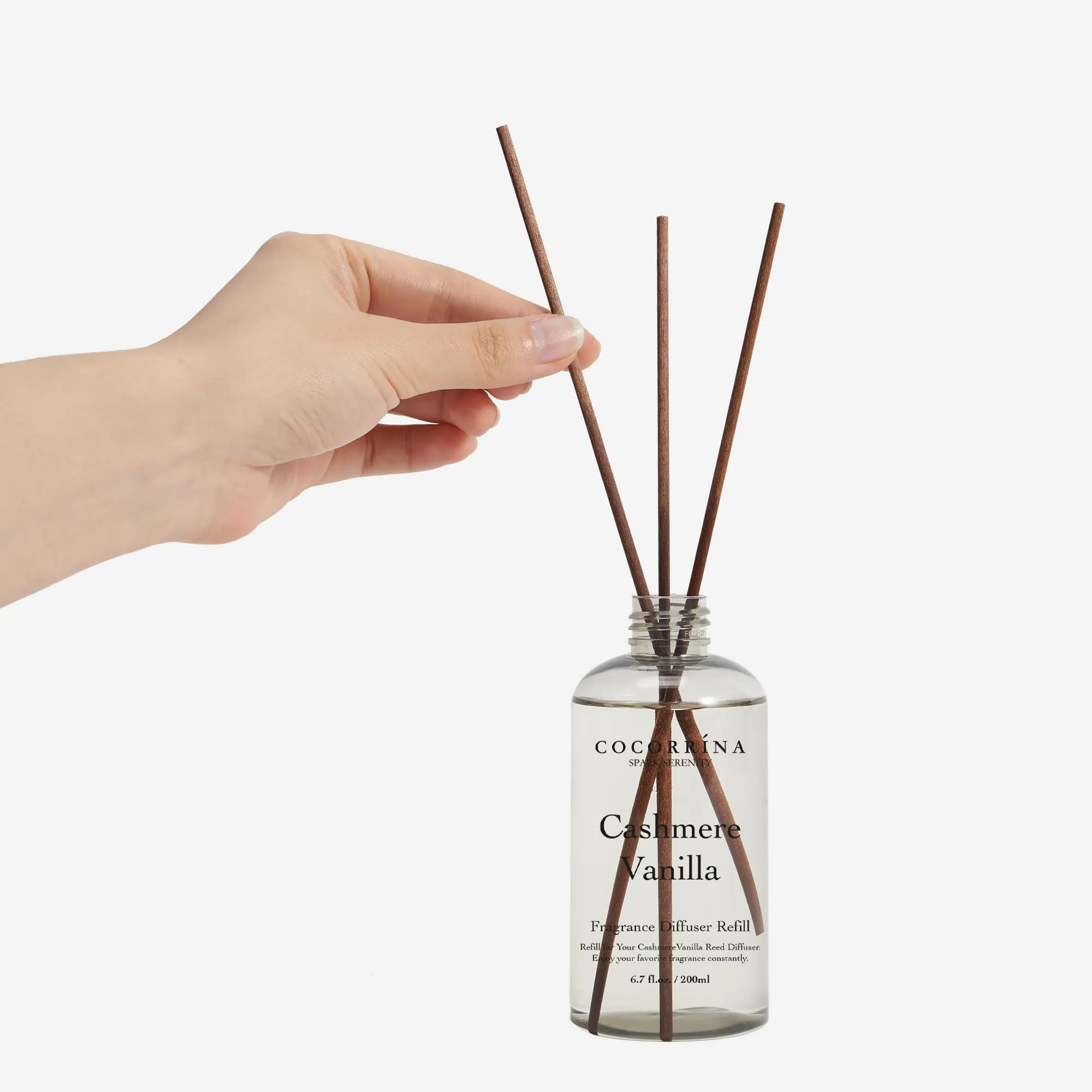 COCORRÍNA Ricarica Diffusore Ambiente Cashmere Vanilla, 200ml con 8 Bastoncini - immagine 3