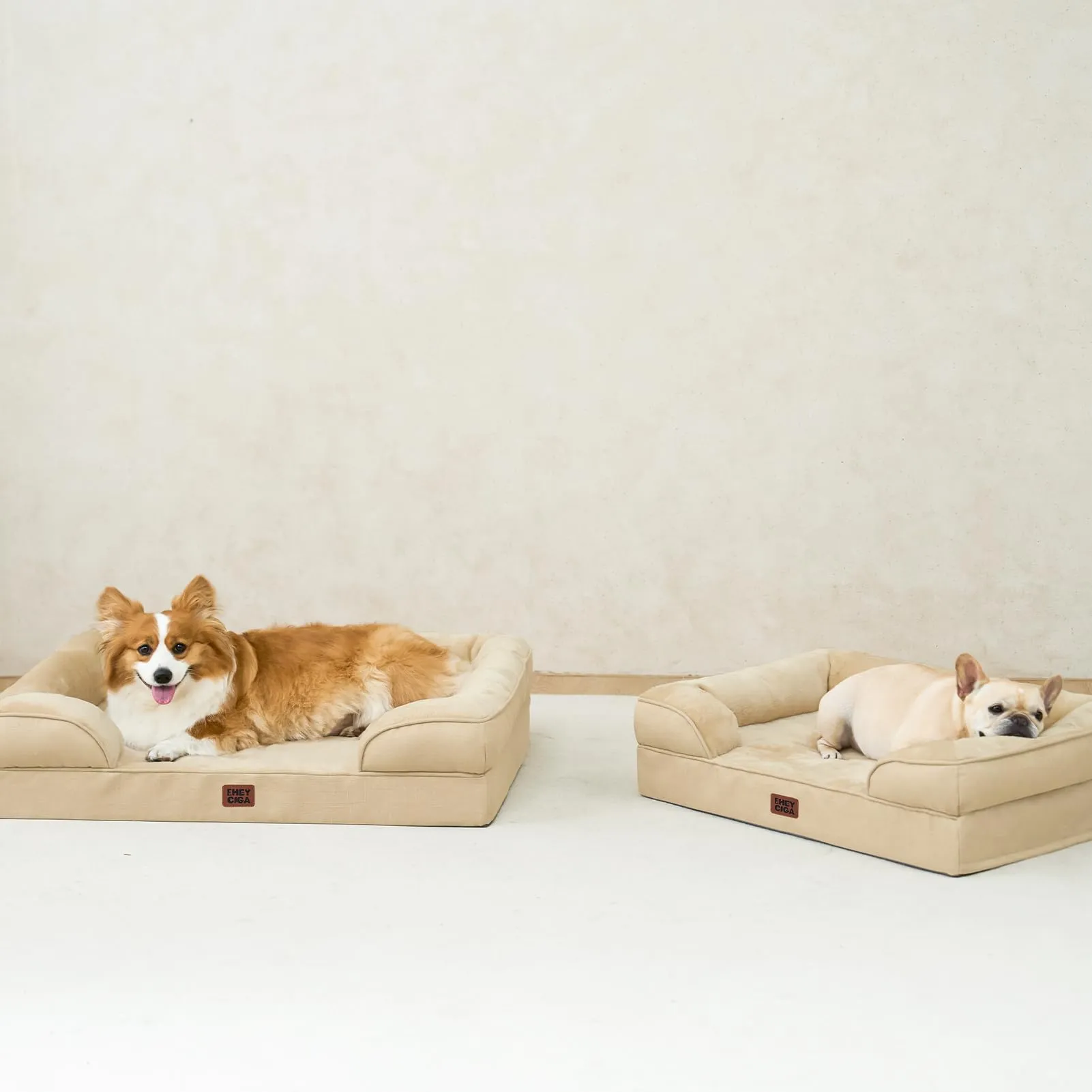 EHEYCIGA Cuccia Cane Interno Ortopedica, Letto Divano Impermeabile Sfoderabile e Lavabile, Colore Albicocca, 76x51x16cm - immagine 8